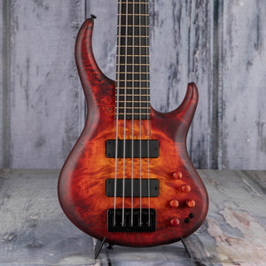 MTD 534-24 10-Top 5-String Electric Bass Guitar, Red Fade Sunburst, front closeup