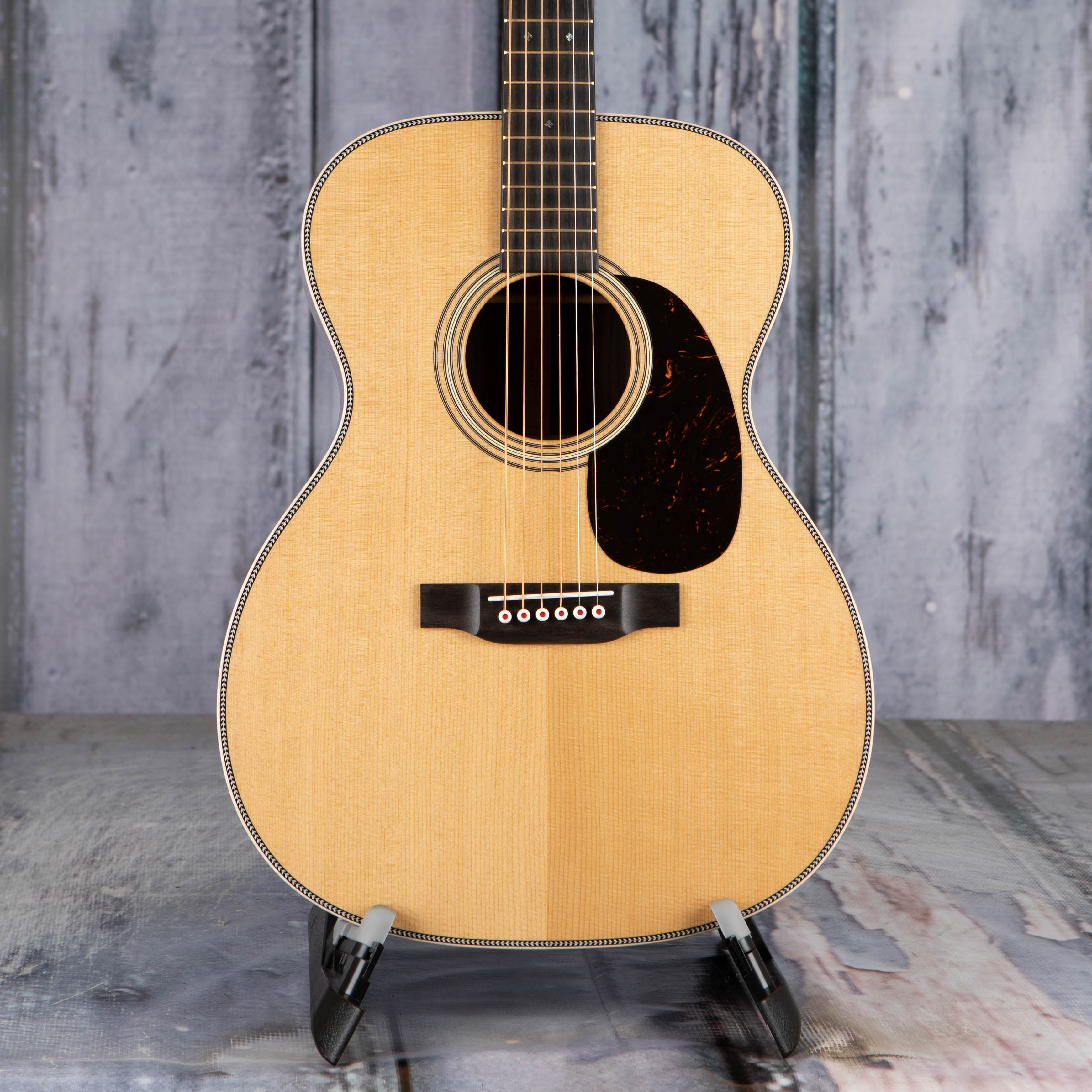 Martin 000-28 Modern Deluxe Acoustic Guitar, Natural, front closeup