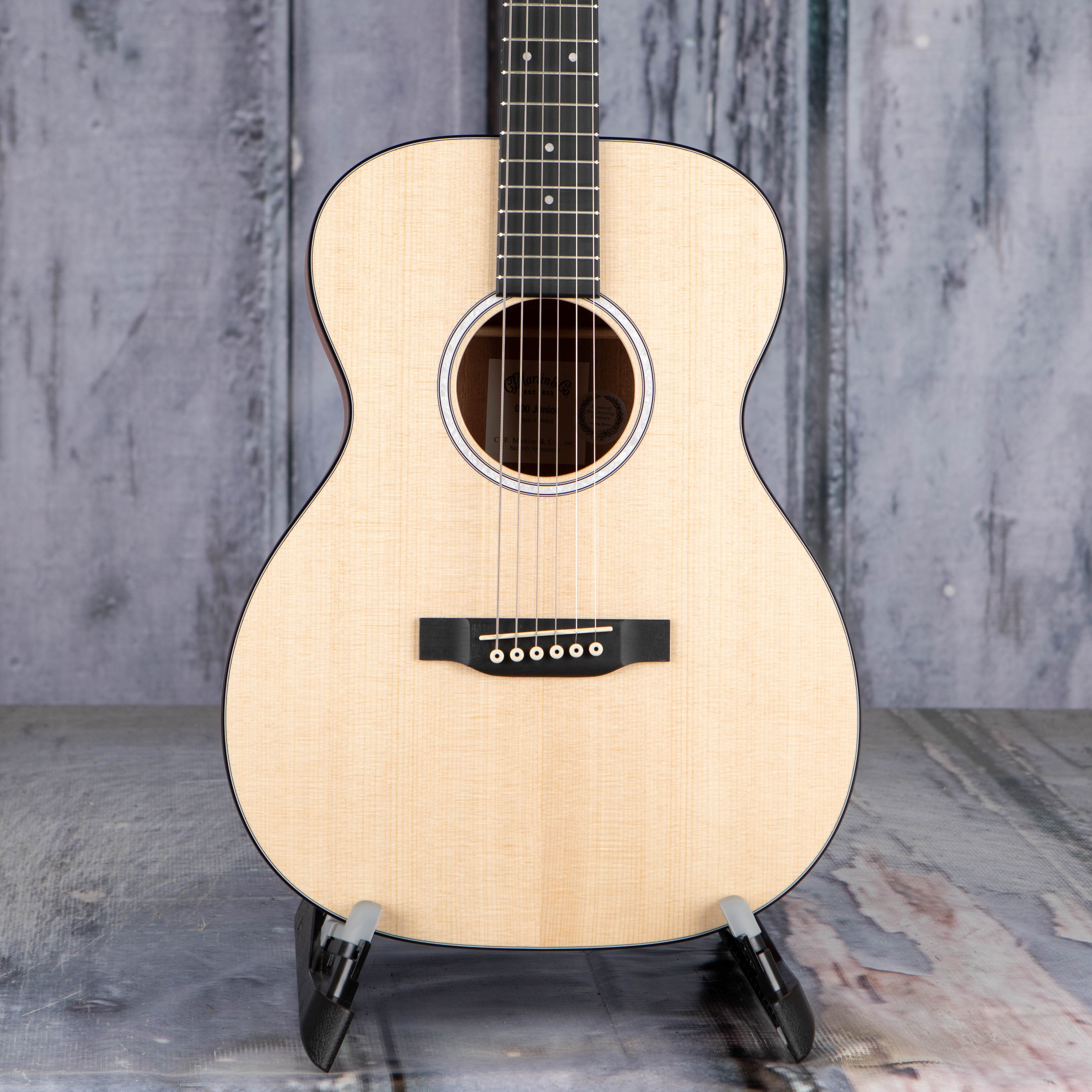 Martin 000 Jr-10 Acoustic Guitar, Natural, front closeup