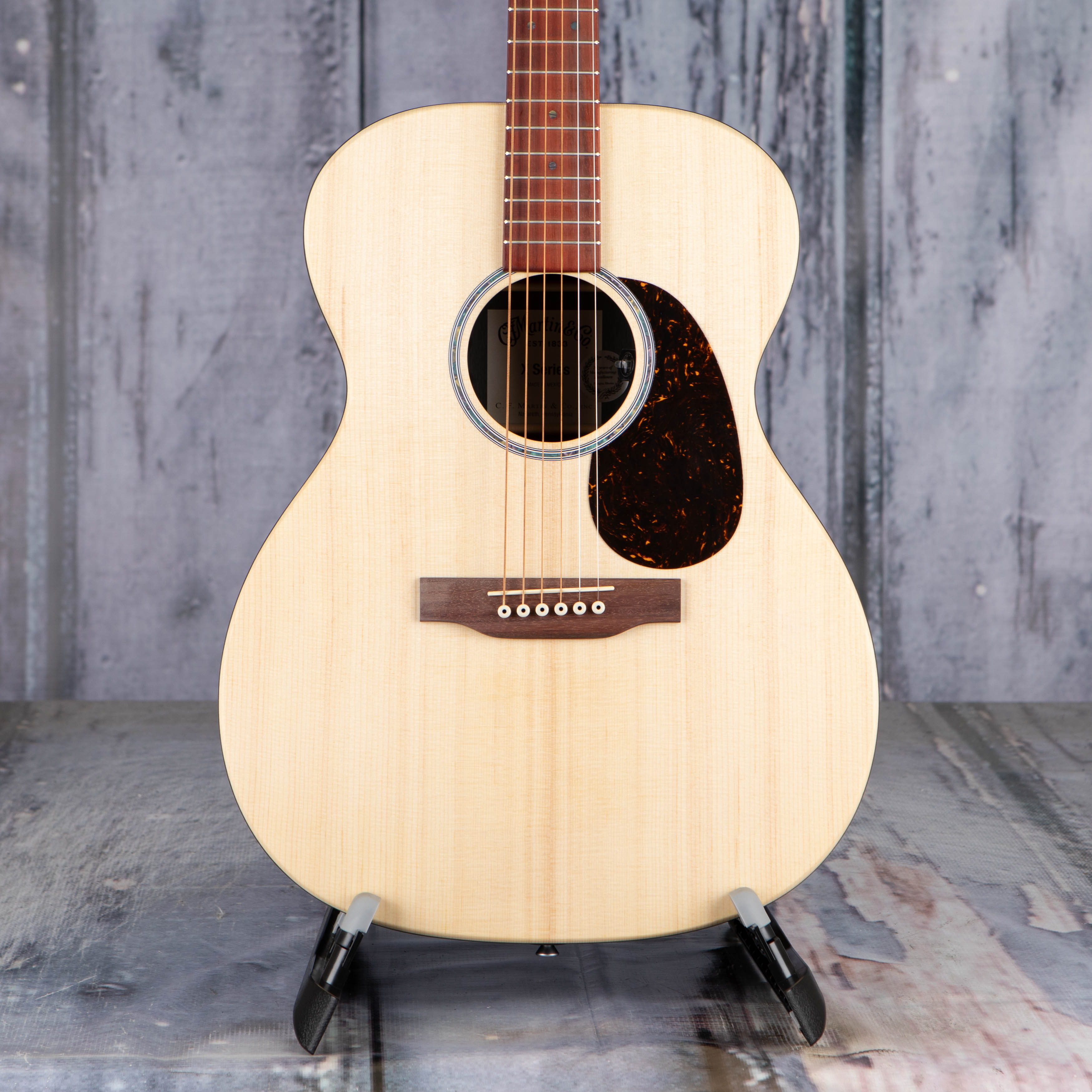 Martin 000-X2E Brazilian Acoustic/Electric Guitar, Natural, front closeup