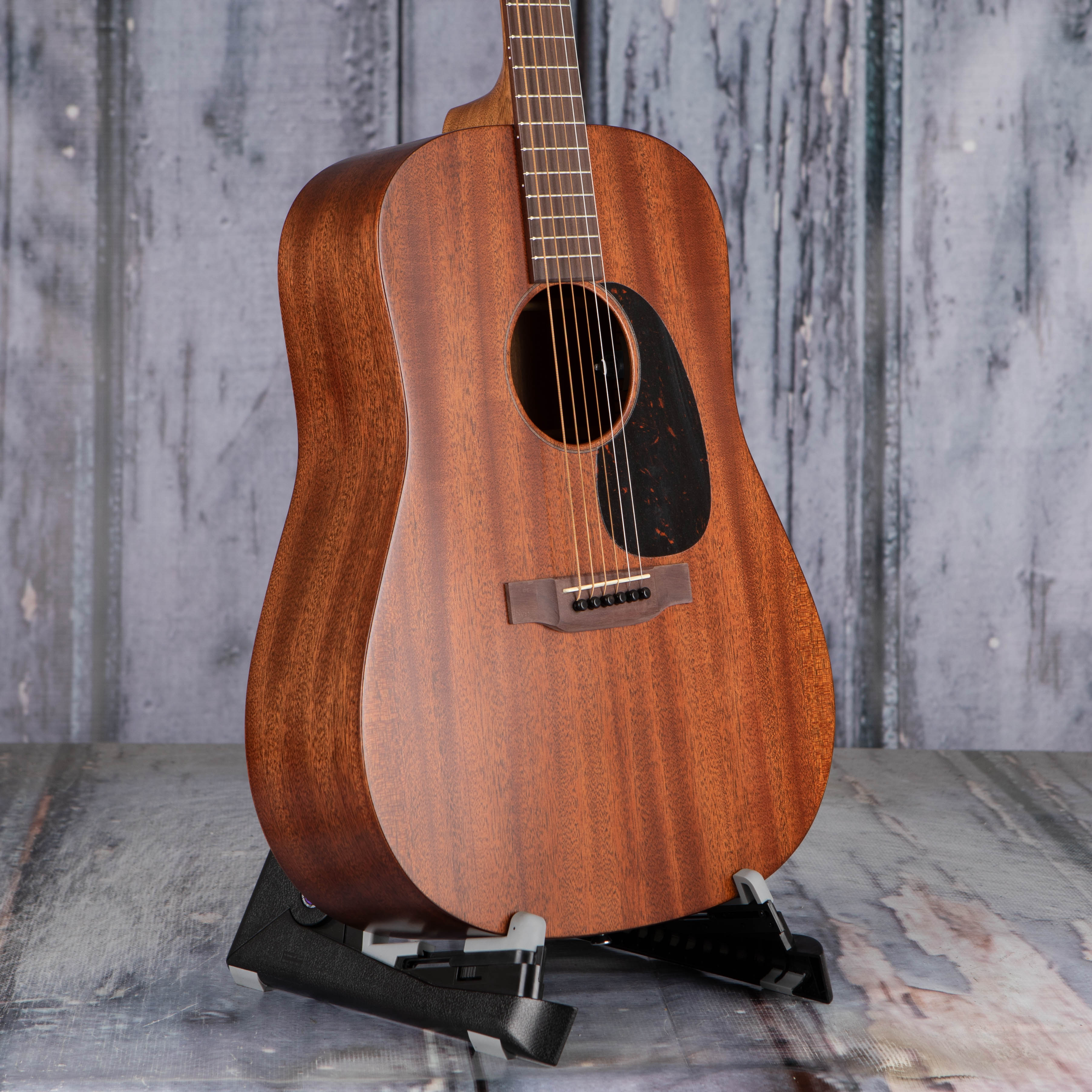 Martin D-15E Acoustic/Electric Guitar, Natural, angle