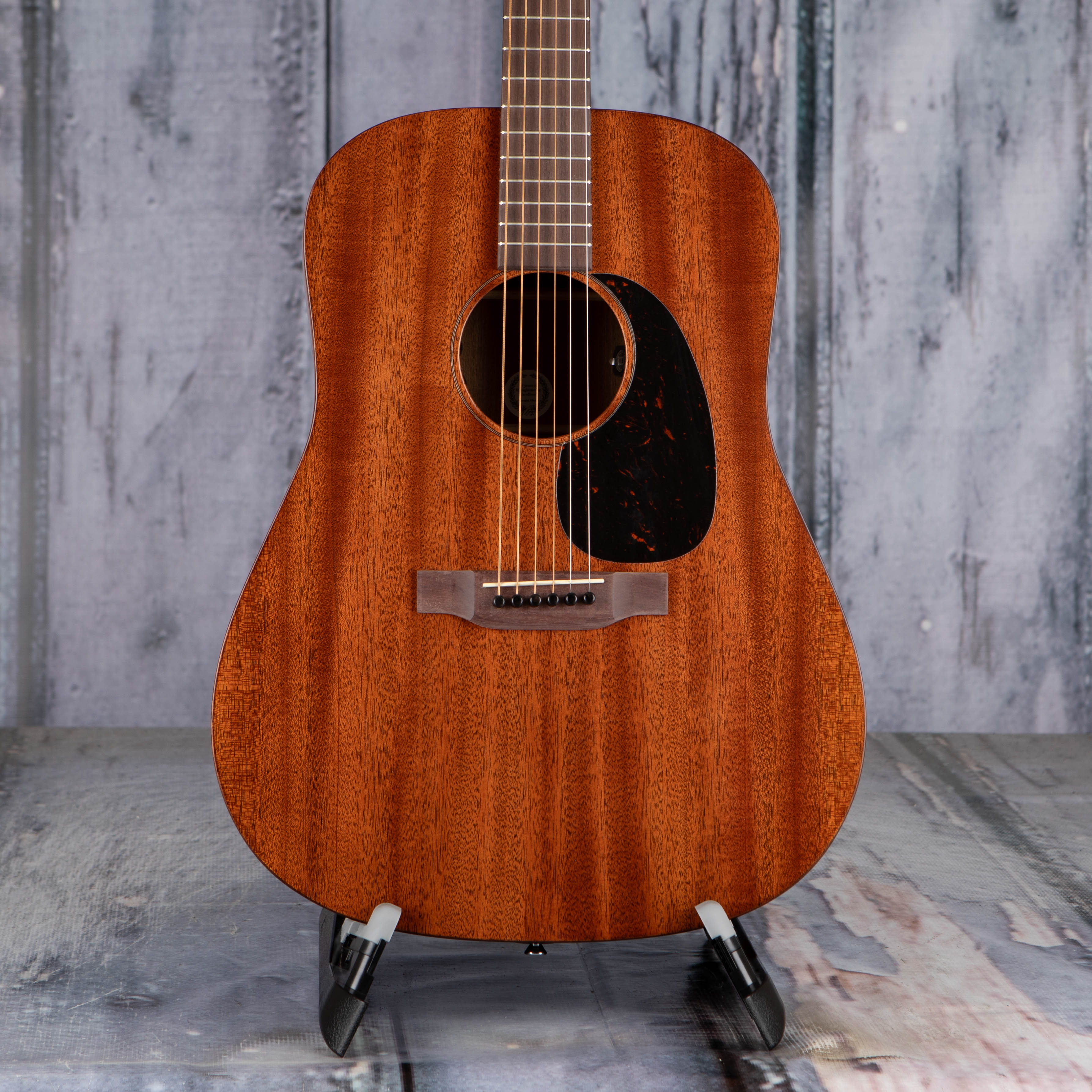 Martin D-15E Acoustic/Electric Guitar, Natural, front closeup