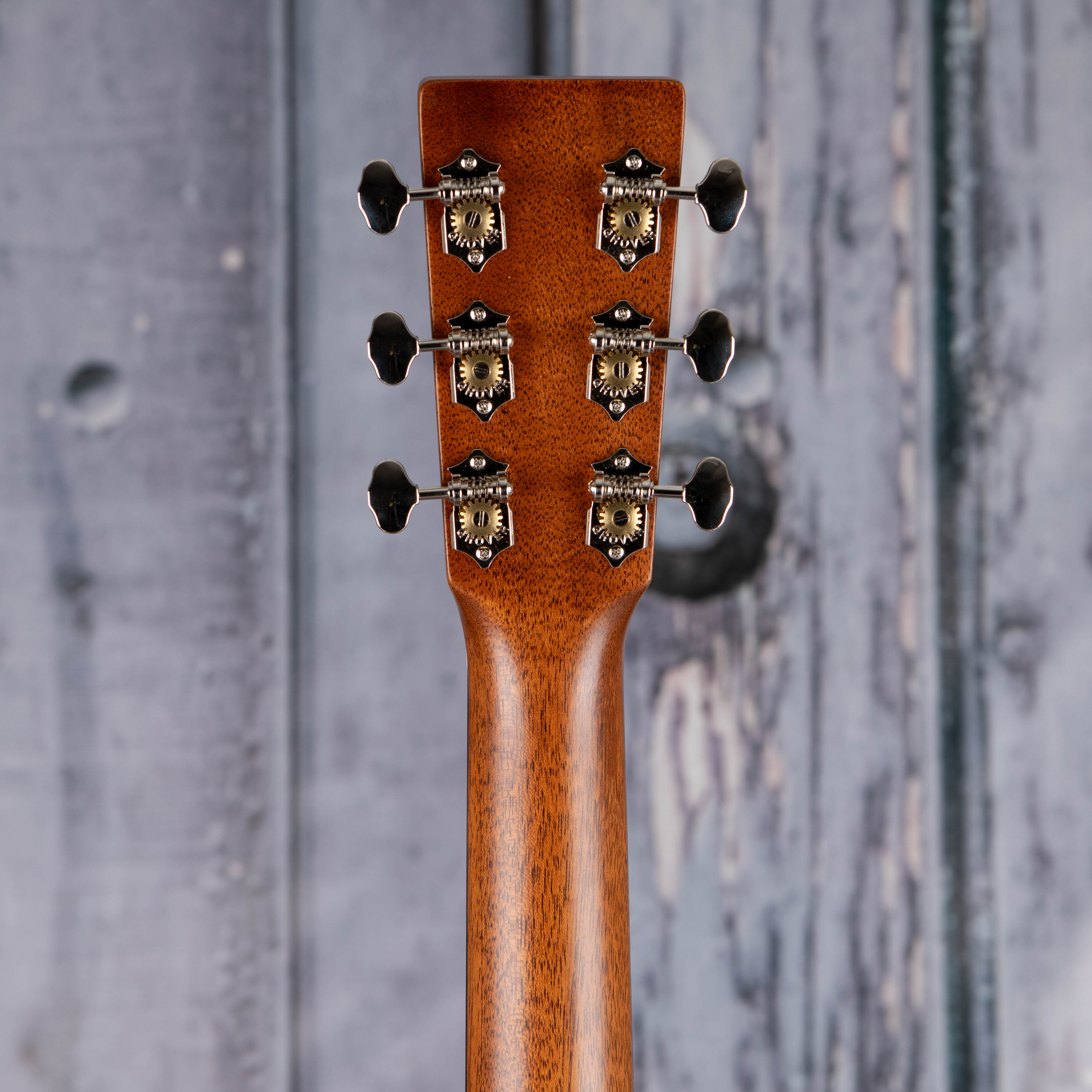 Martin D-18 Acoustic Guitar, Natural, back headstock