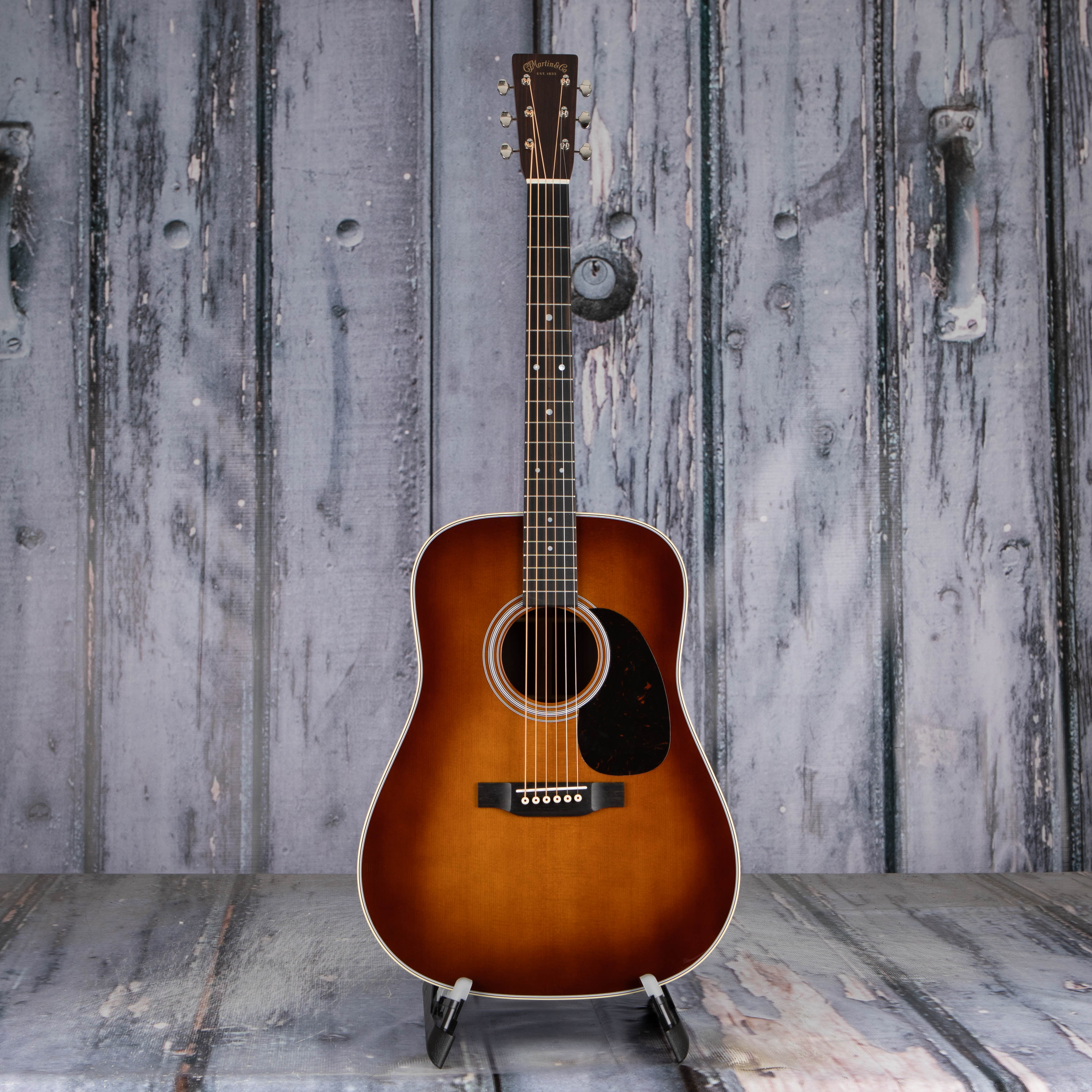 Martin D-28 Acoustic Guitar, Ambertone, front