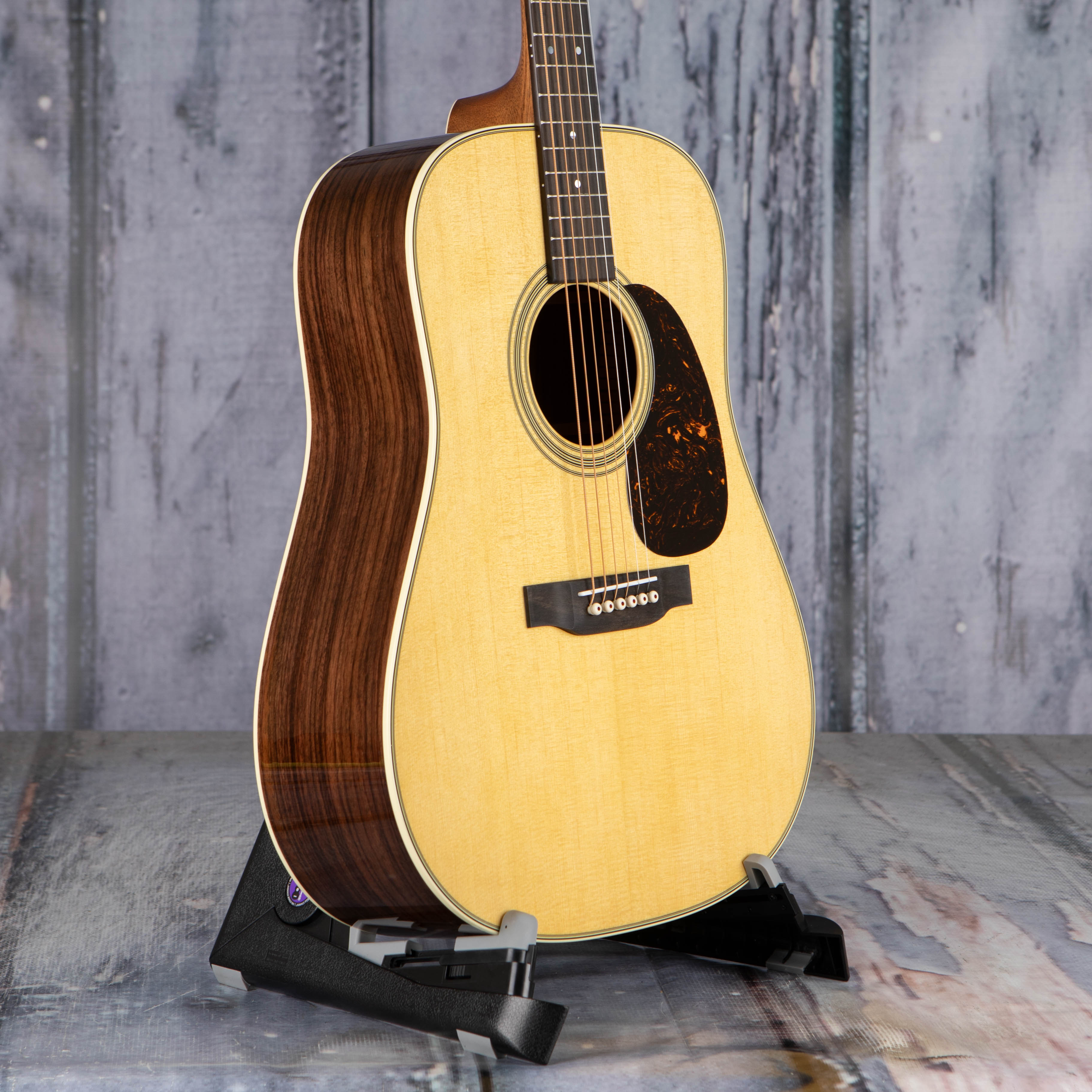 Martin D-28 Dreadnought Acoustic Guitar, Natural, angle