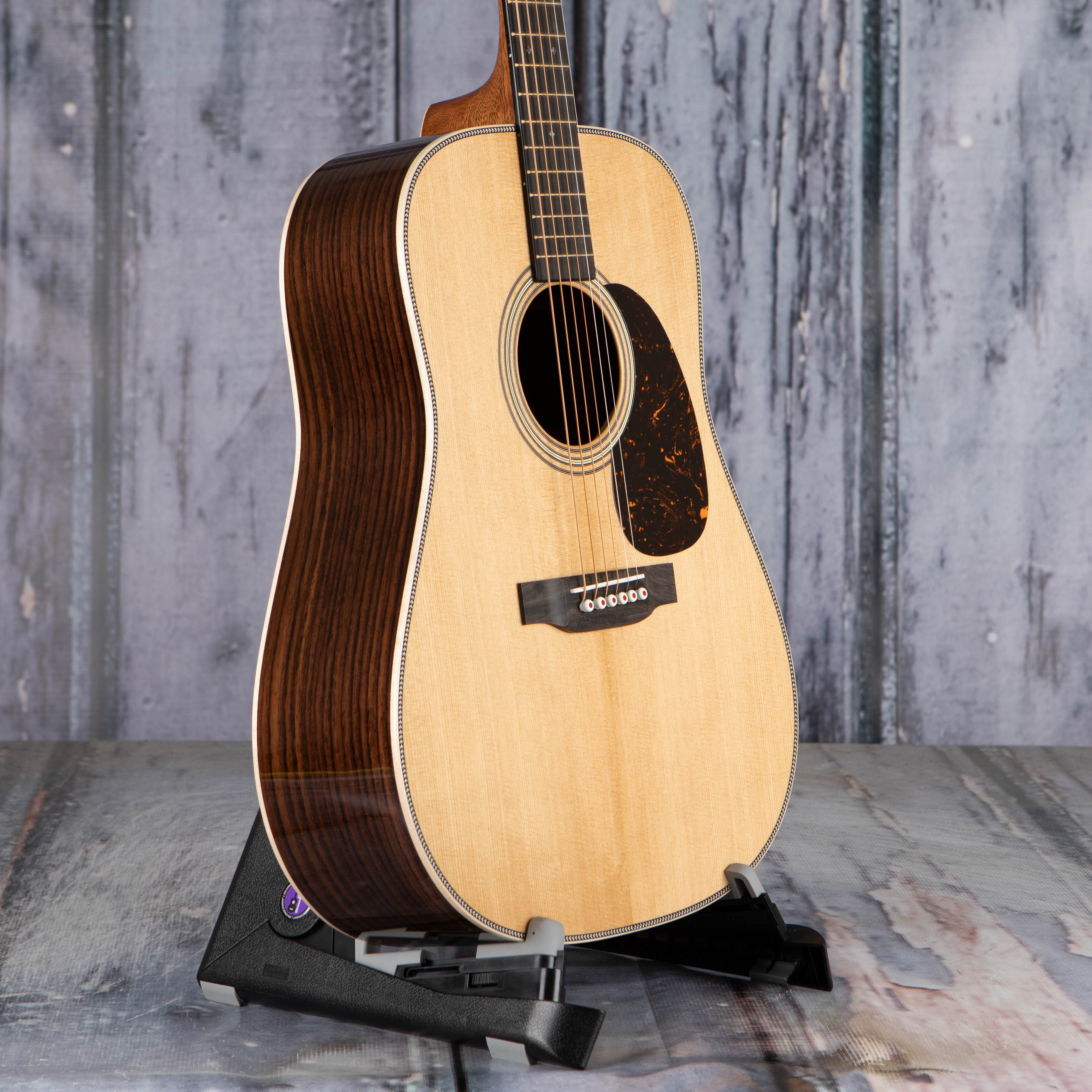 Martin D-28 Modern Deluxe Acoustic Guitar, Natural, angle