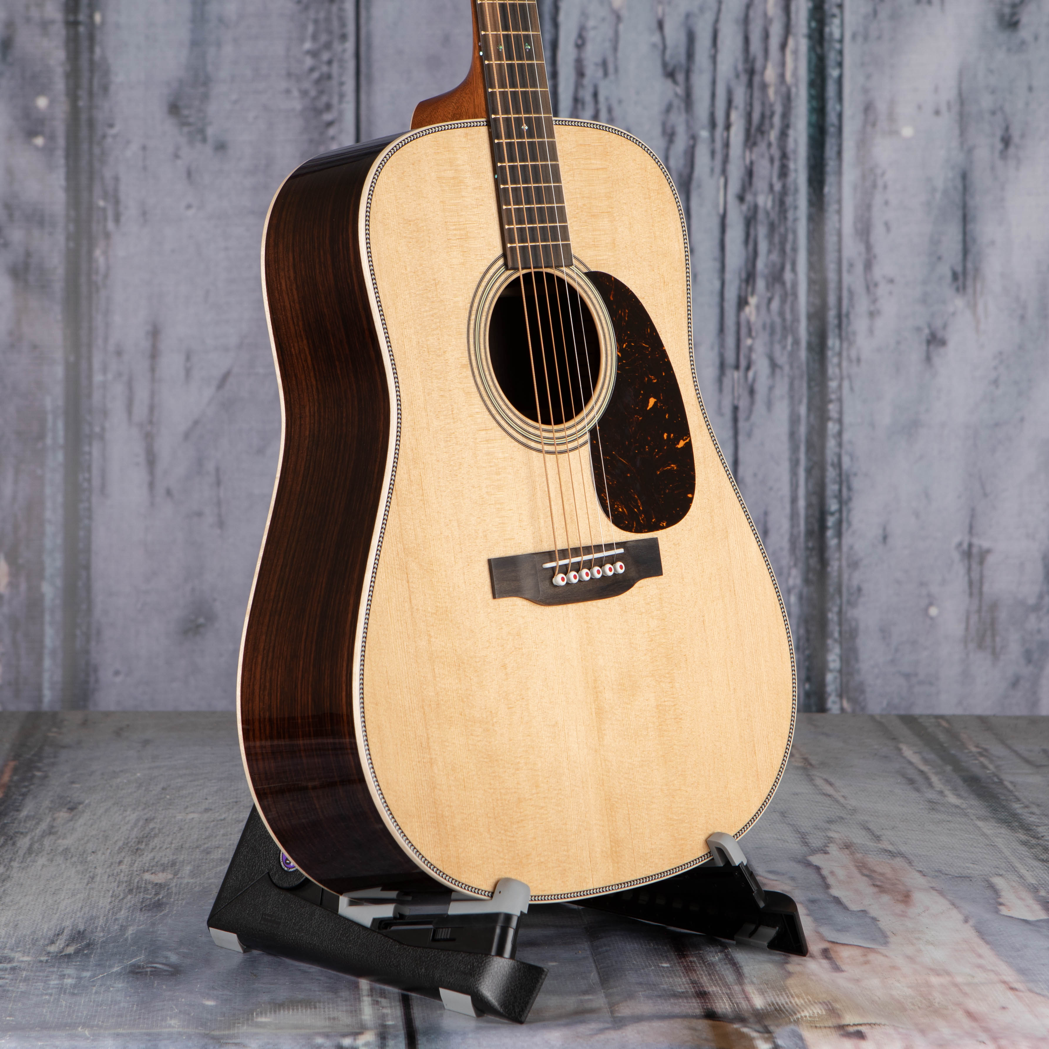 Martin D-28 Modern Deluxe Acoustic Guitar, Natural, angle