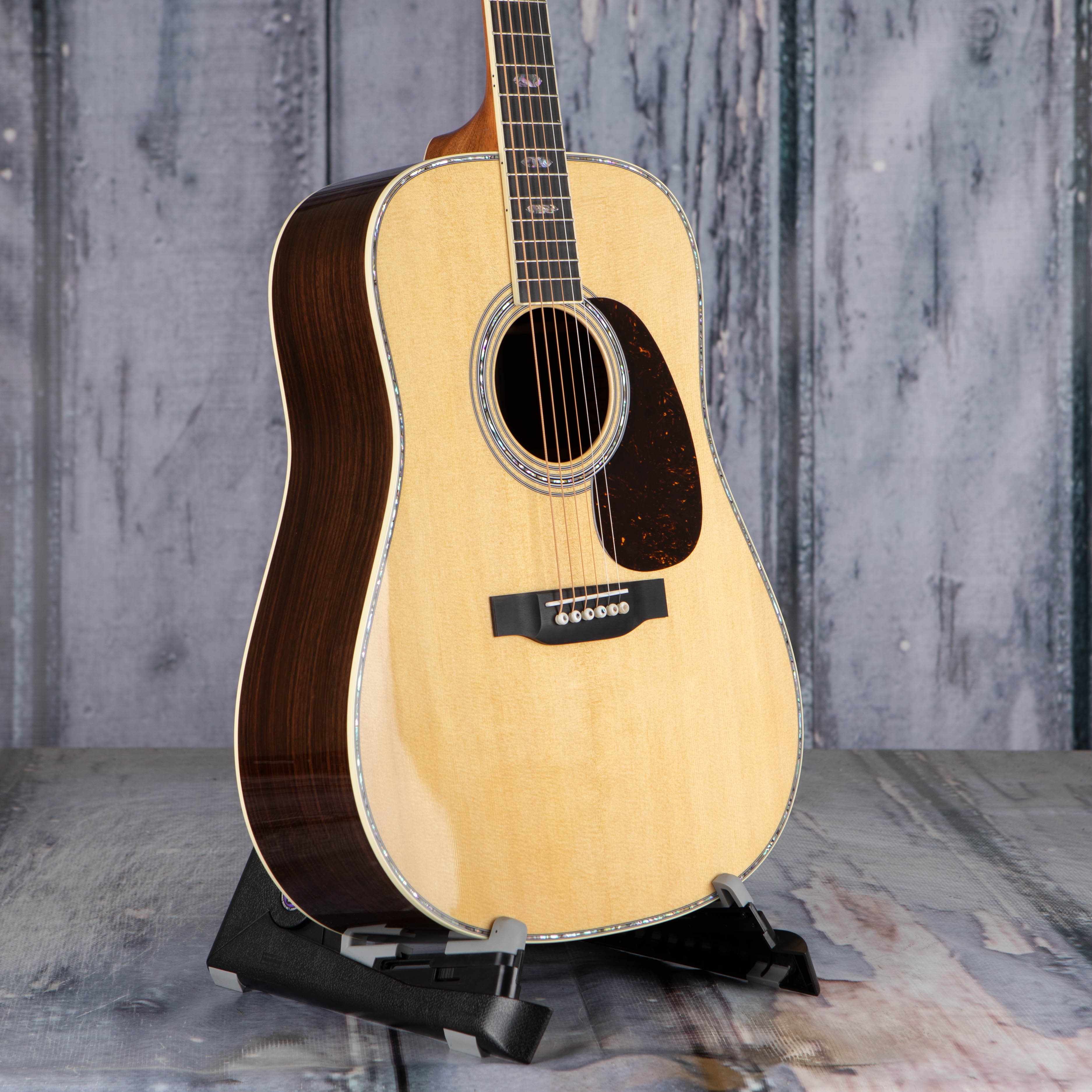 Martin D-41 Acoustic Guitar, Natural, angle