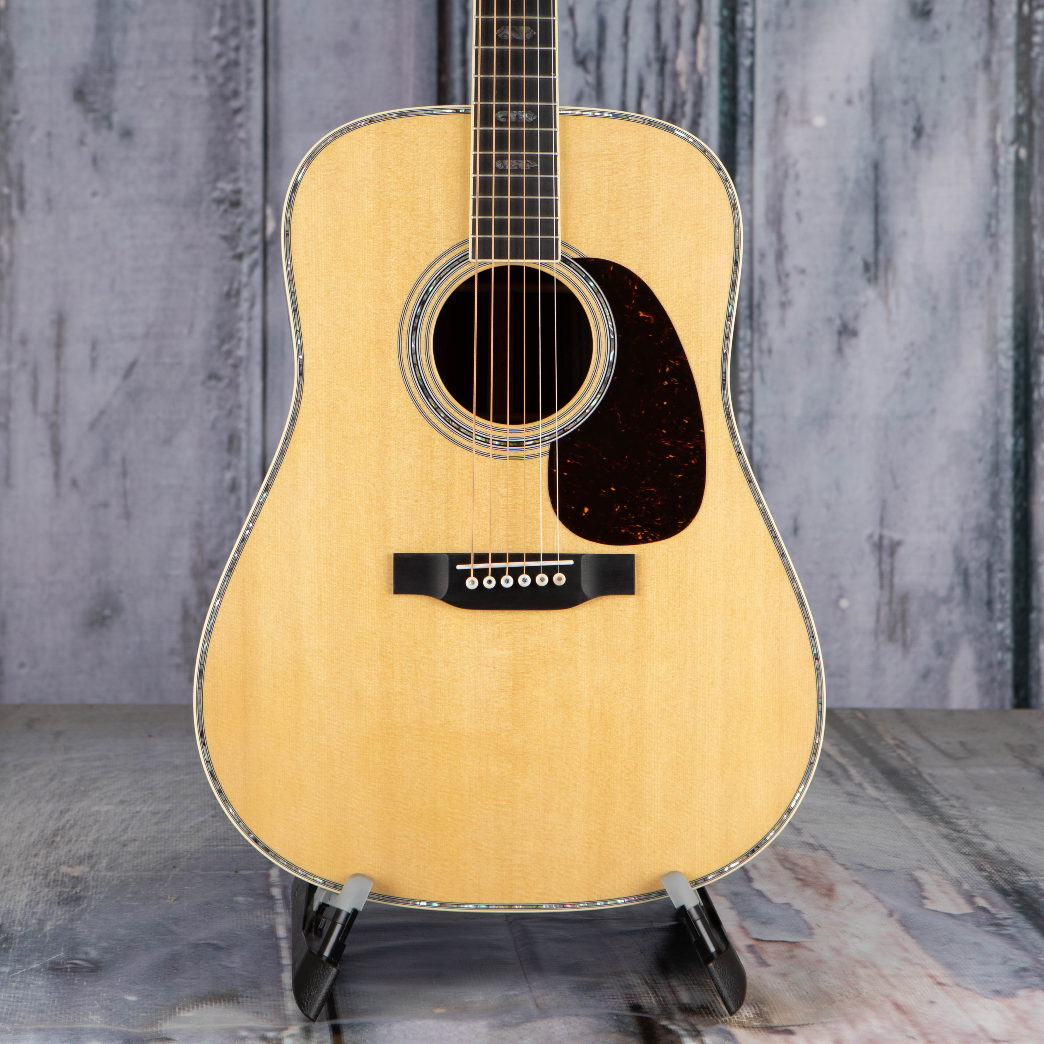 Martin D-41 Acoustic Guitar, Natural, front closeup