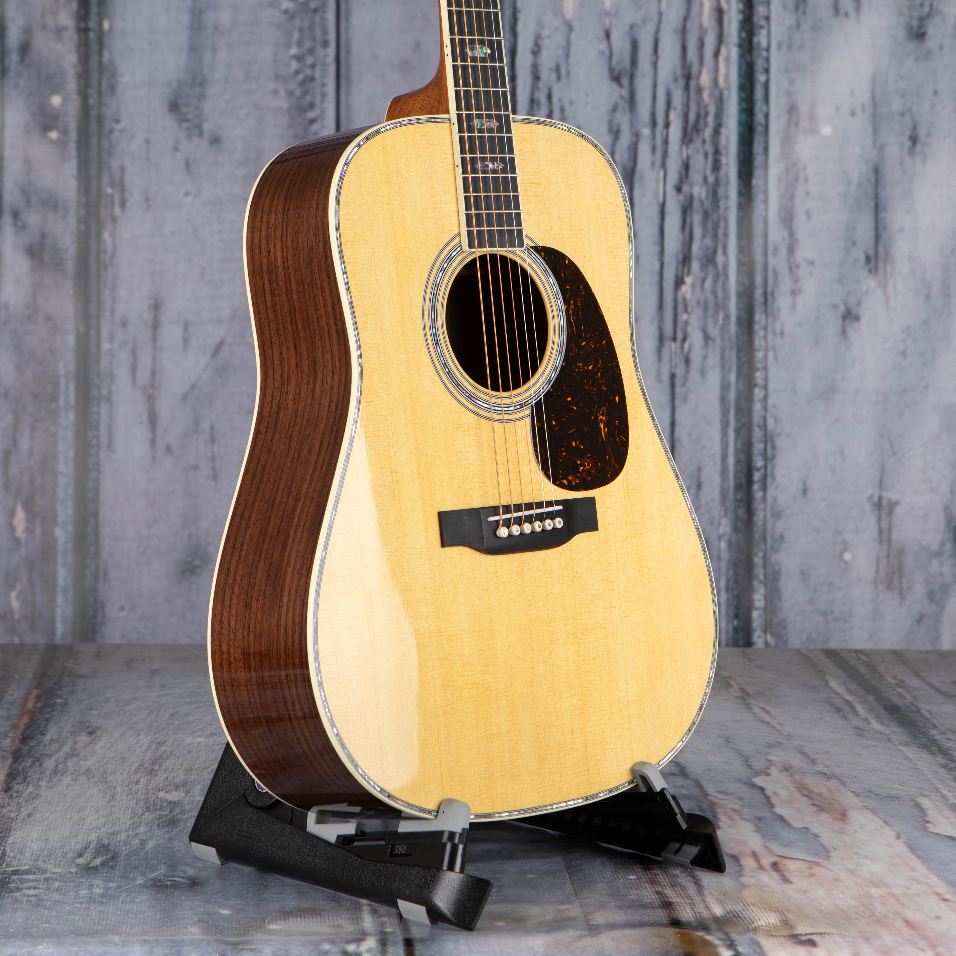 Martin D-41 Dreadnought Acoustic Guitar, Natural, angle