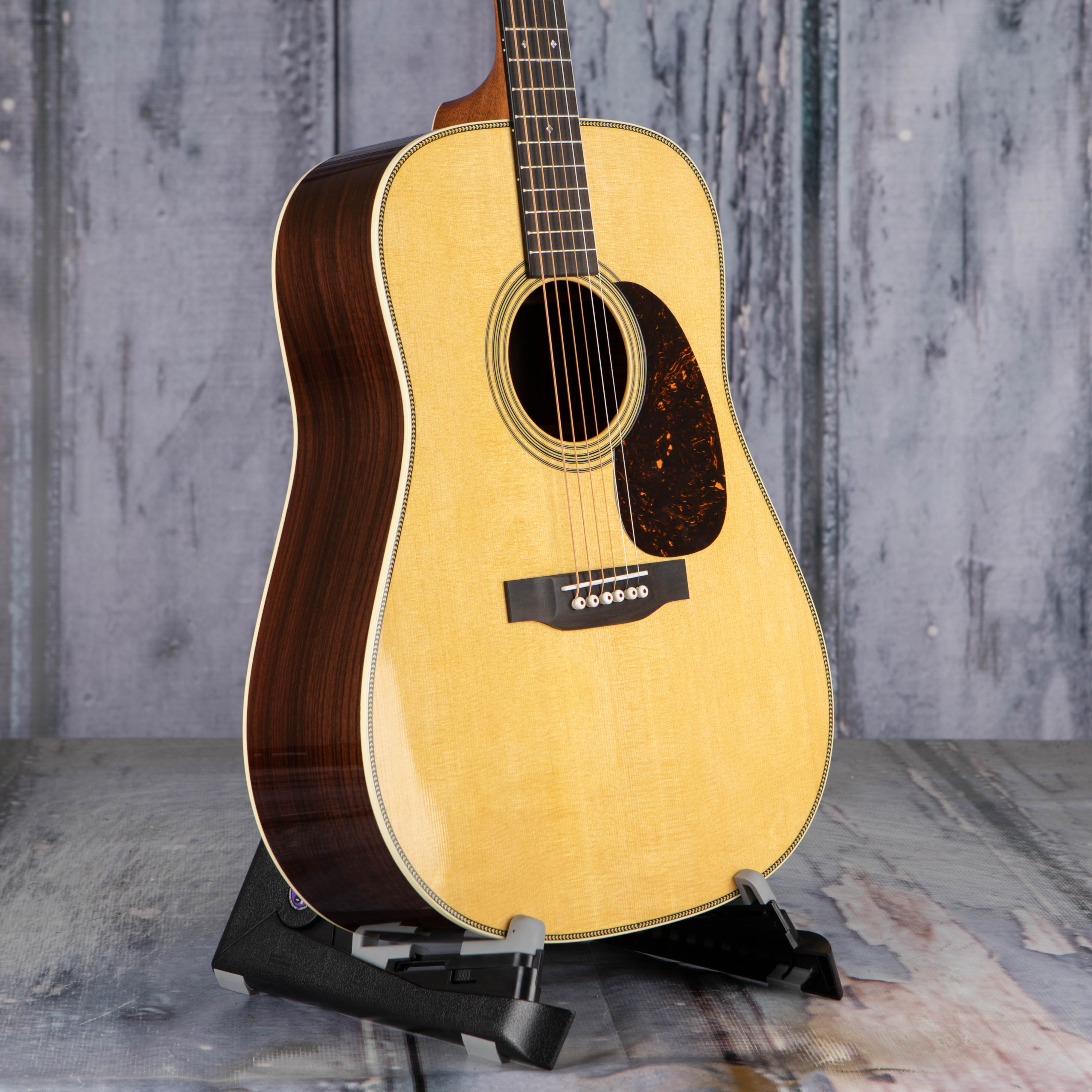 Martin HD-28 Acoustic Guitar, Natural, angle