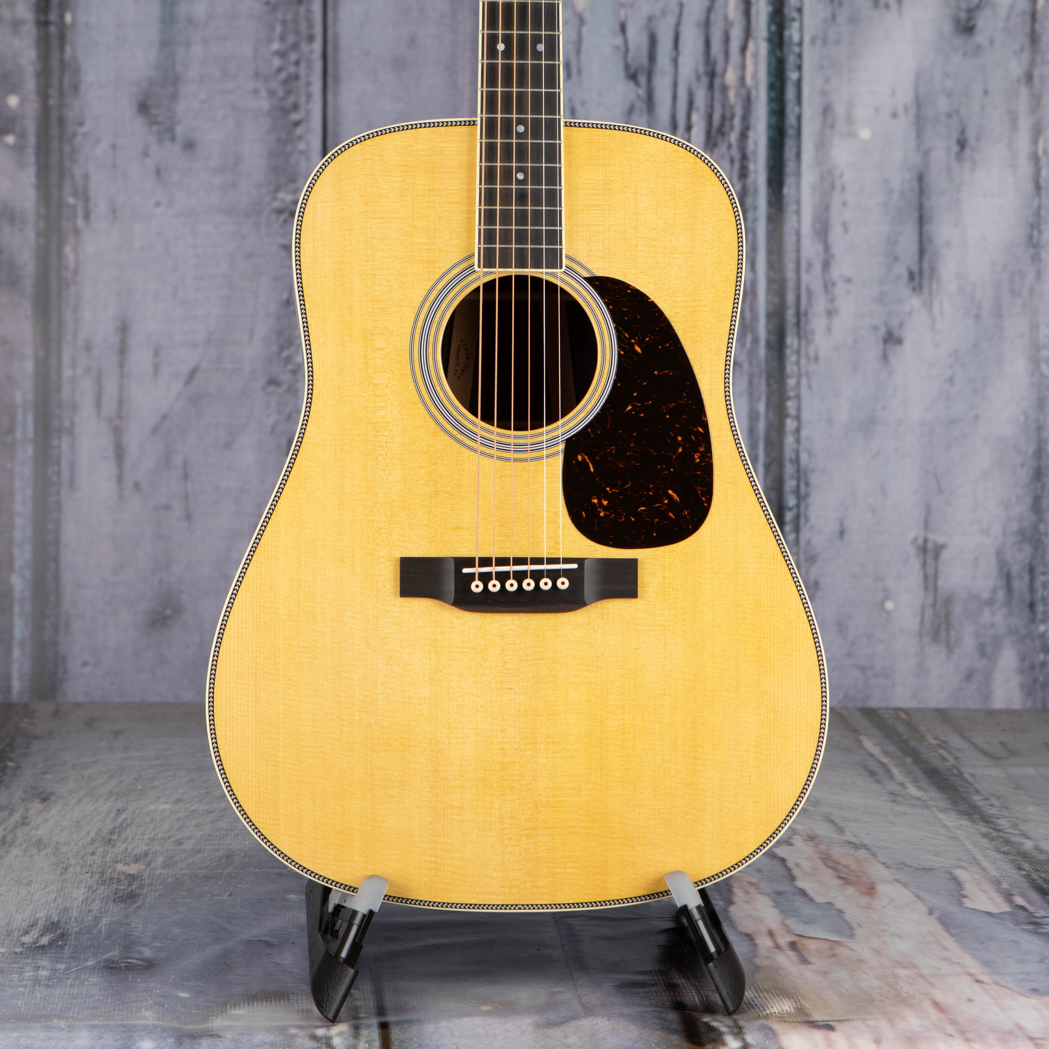 Martin HD-35 Acoustic Guitar, Natural, front closeup