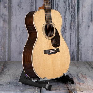 Martin OM-28 Modern Deluxe Acoustic Guitar, Natural, angle