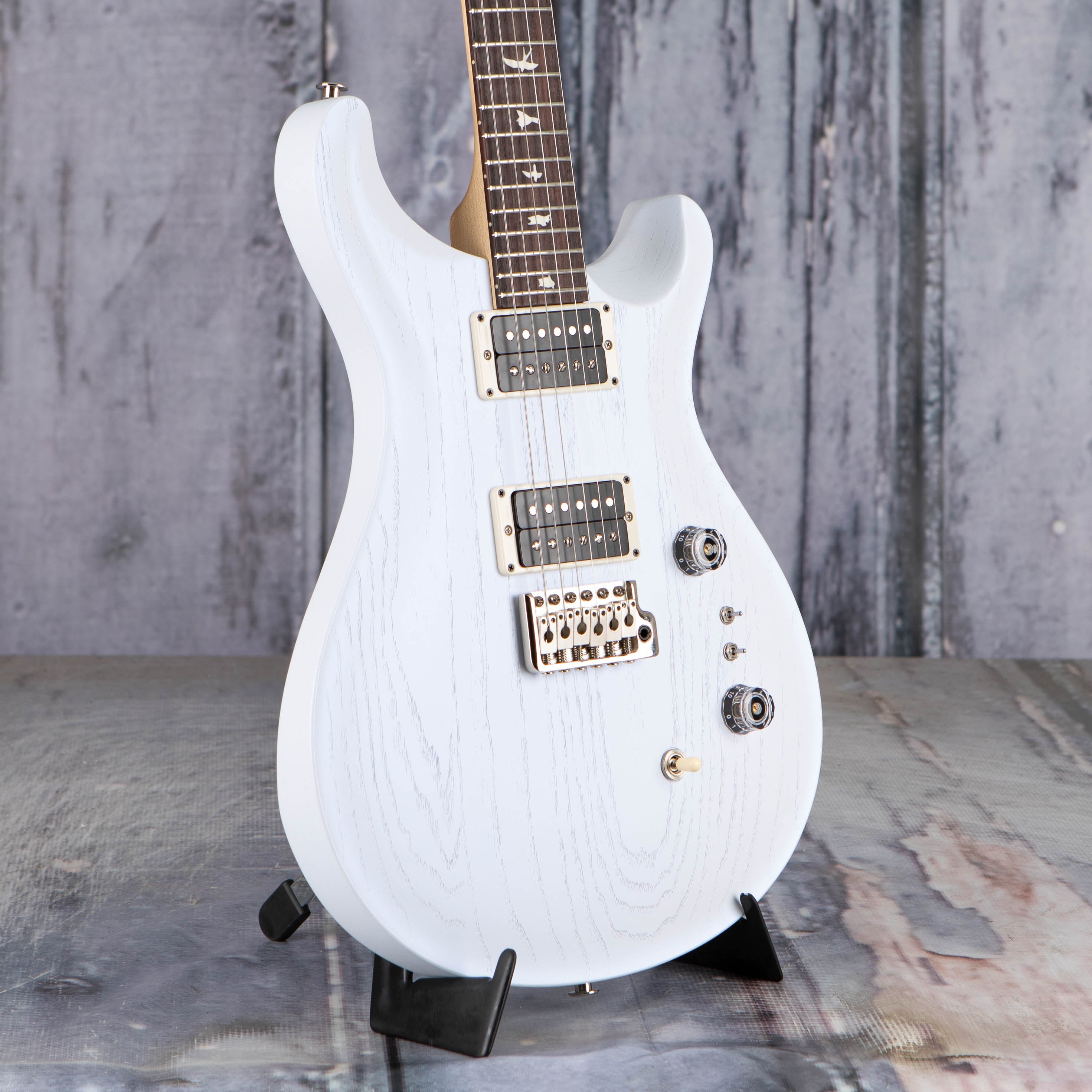 Paul Reed Smith CE 24-08 Swamp Ash Limited Edition Electric Guitar, Pearl White, angle