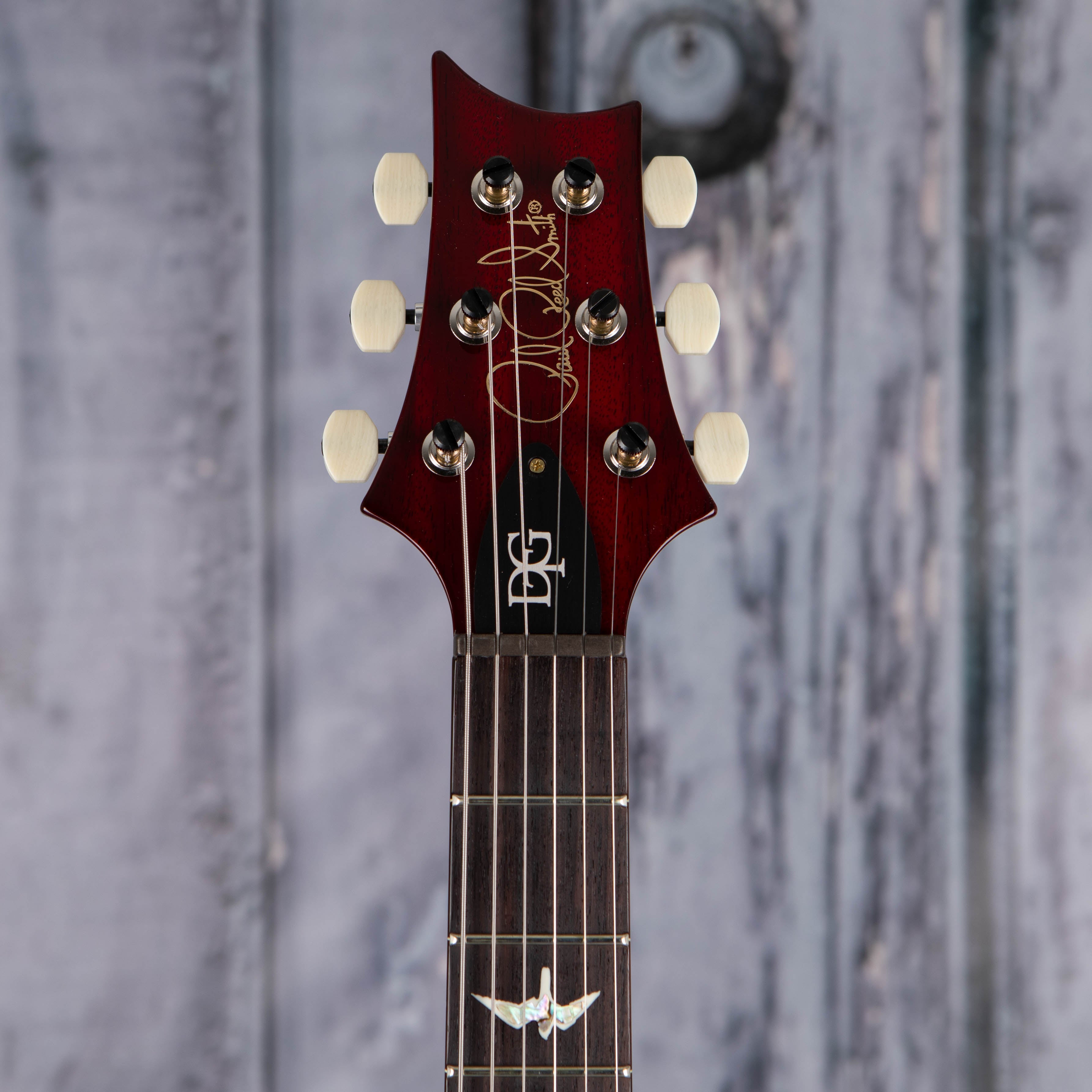 Paul Reed Smith DGT 10-Top David Grissom Signature Model Electric Guitar, Dark Cherry Burst, front headstock