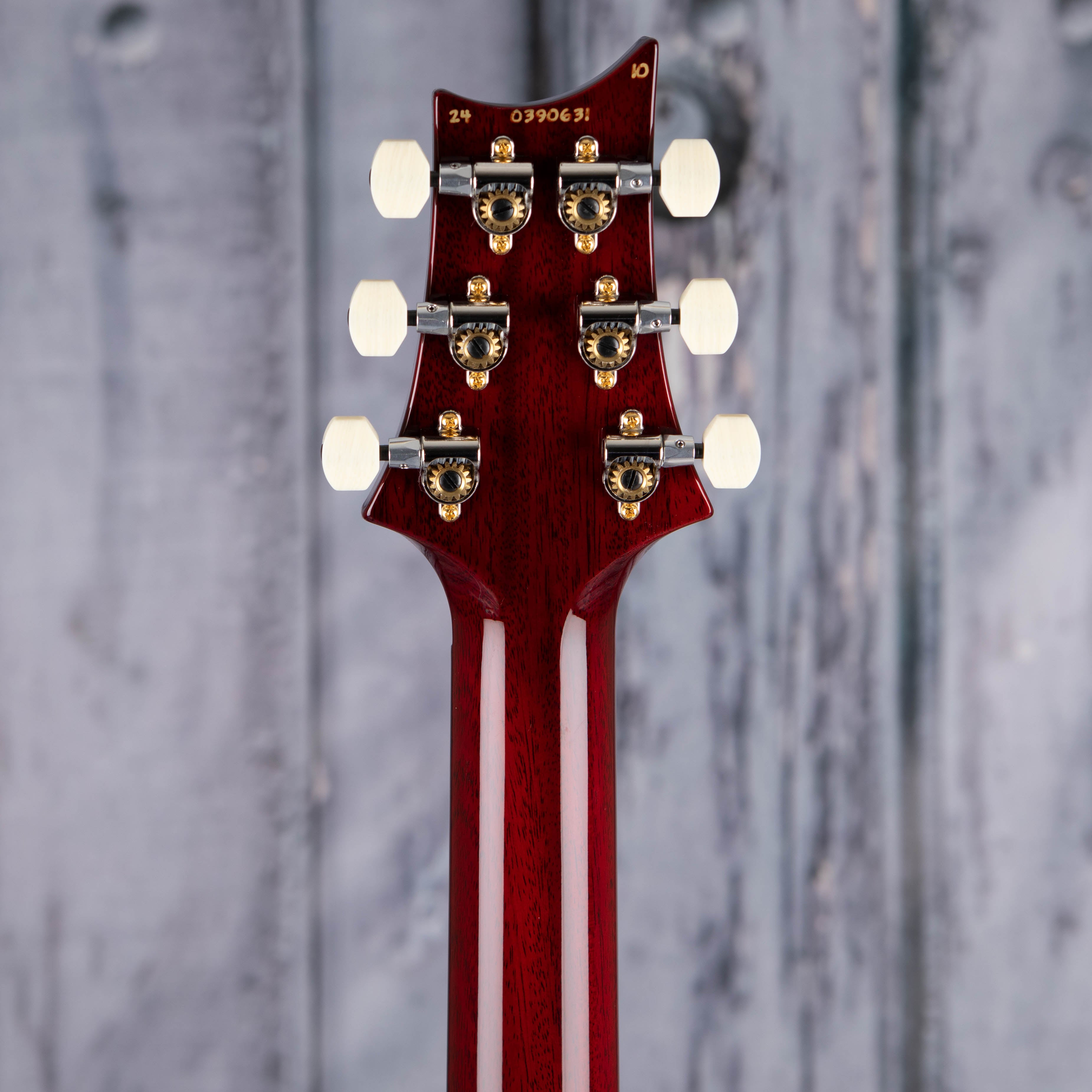 Paul Reed Smith DGT 10-Top David Grissom Signature Model Electric Guitar, Dark Cherry Burst, back headstock