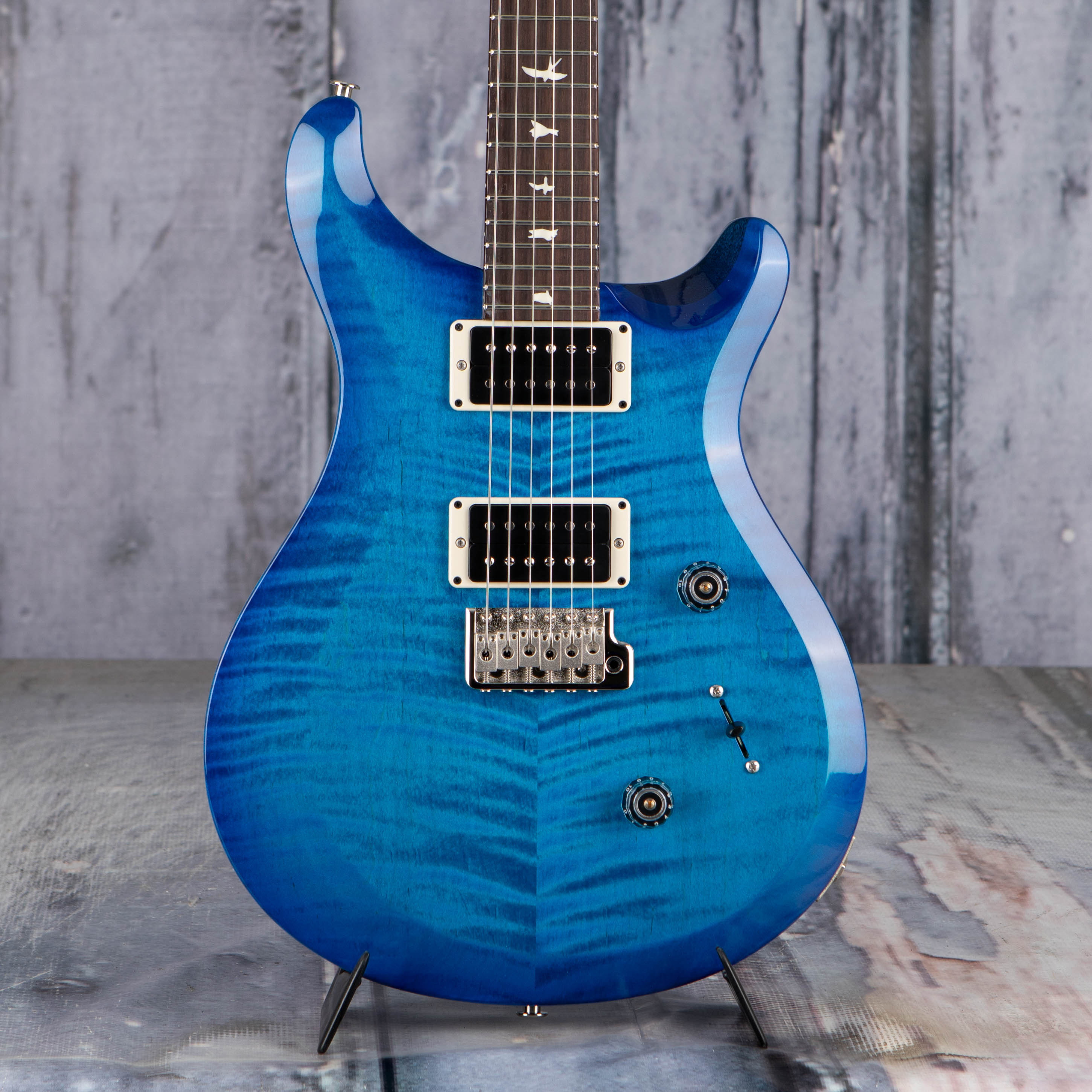 Paul Reed Smith S2 Custom 24 Electric Guitar, Lake Blue, front closeup