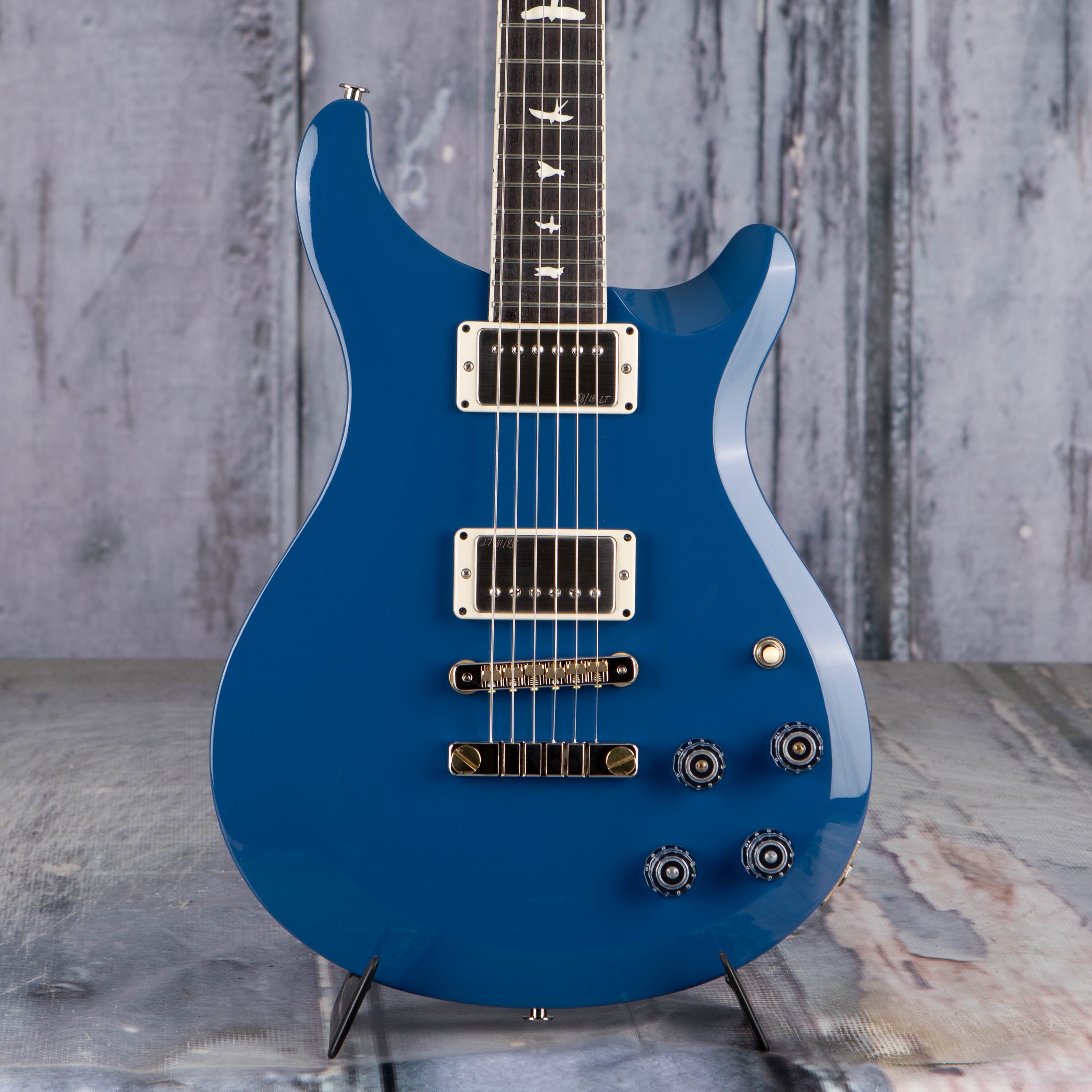 Paul Reed Smith S2 McCarty Thinline Standard Electric Guitar, Space Blue, front closeup