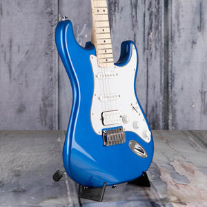 Squier Affinity Series Stratocaster HSS Guitar & Amplifier Pack, Lake Placid Blue, angle