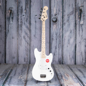 Squier Sonic Bronco Electric Bass Guitar, Arctic White, front