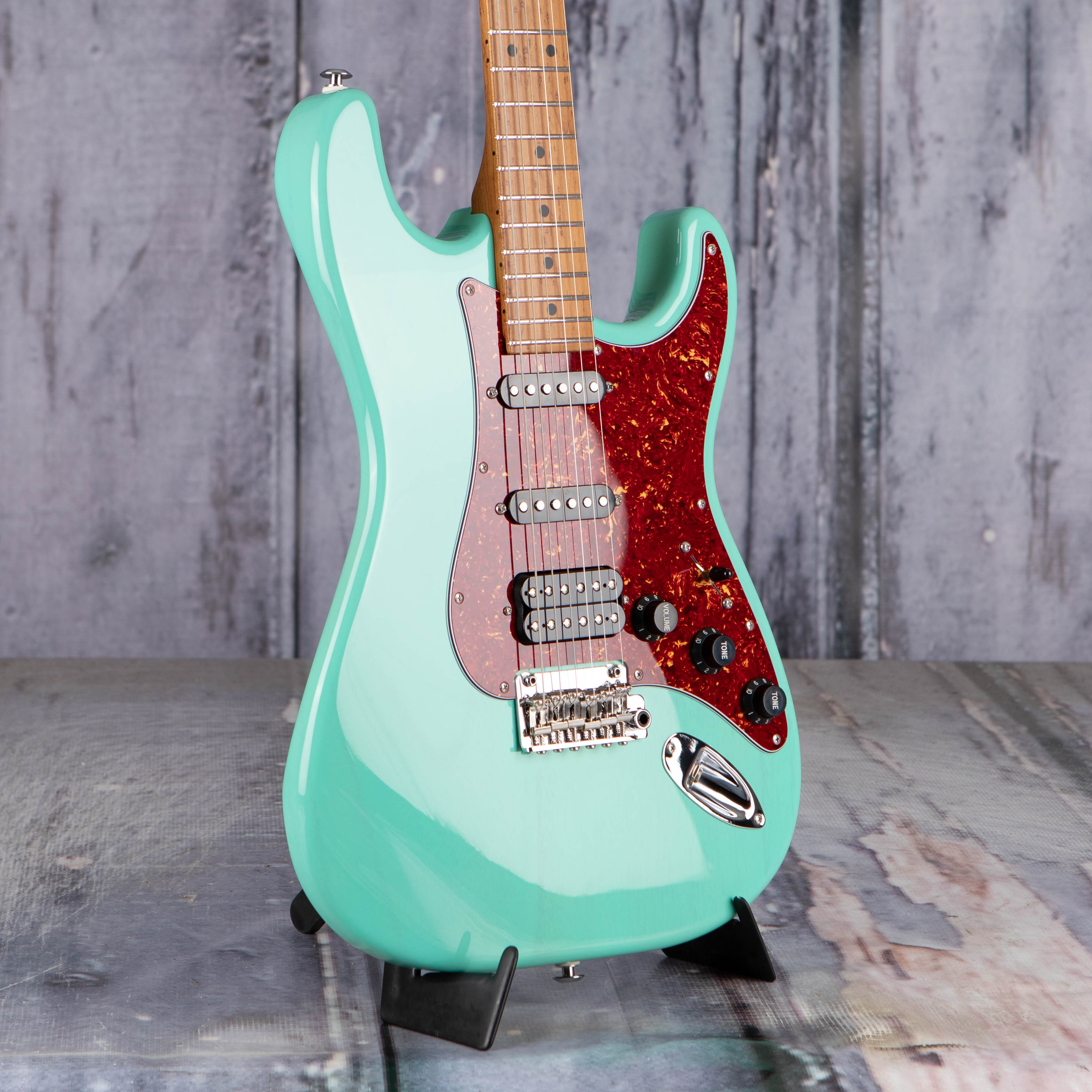 Suhr Classic S Paulownia Electric Guitar, Trans Seafoam Green, angle