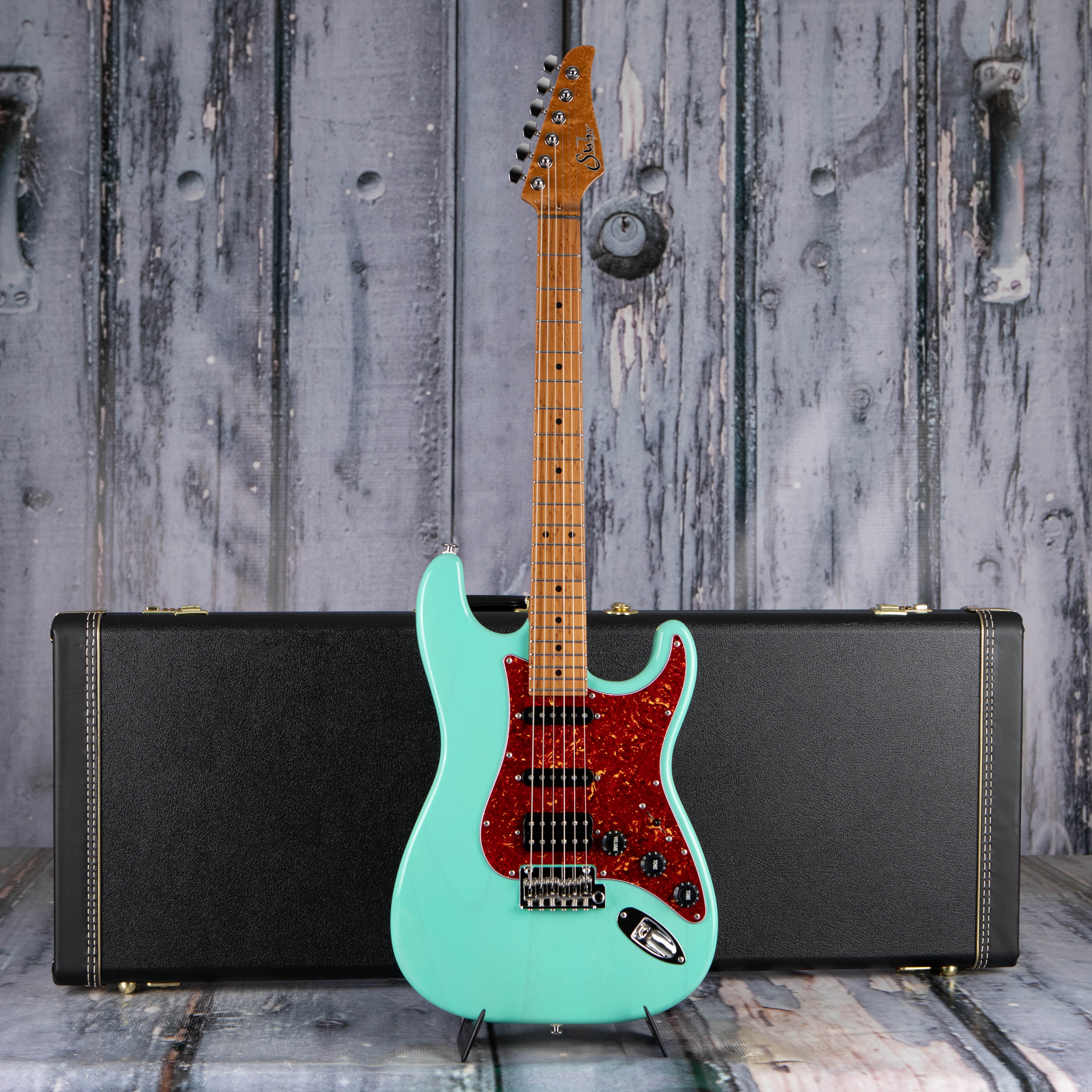 Suhr Classic S Paulownia Electric Guitar, Trans Seafoam Green, case