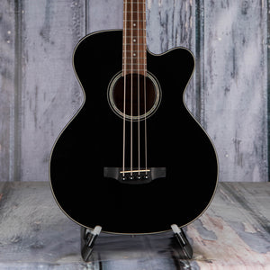 Takamine GB30CE Acoustic/Electric Bass Guitar, Black, front closeup