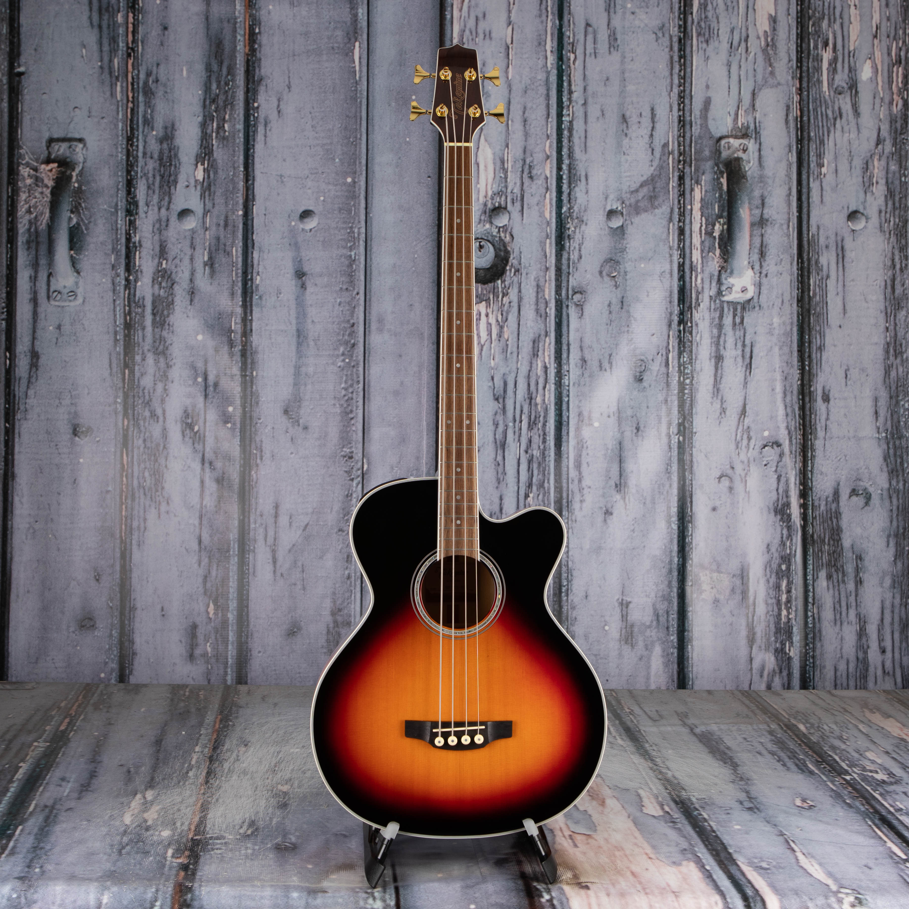 Takamine GB72CE Jumbo Acoustic/Electric Bass Guitar, Brown Sunburst, front