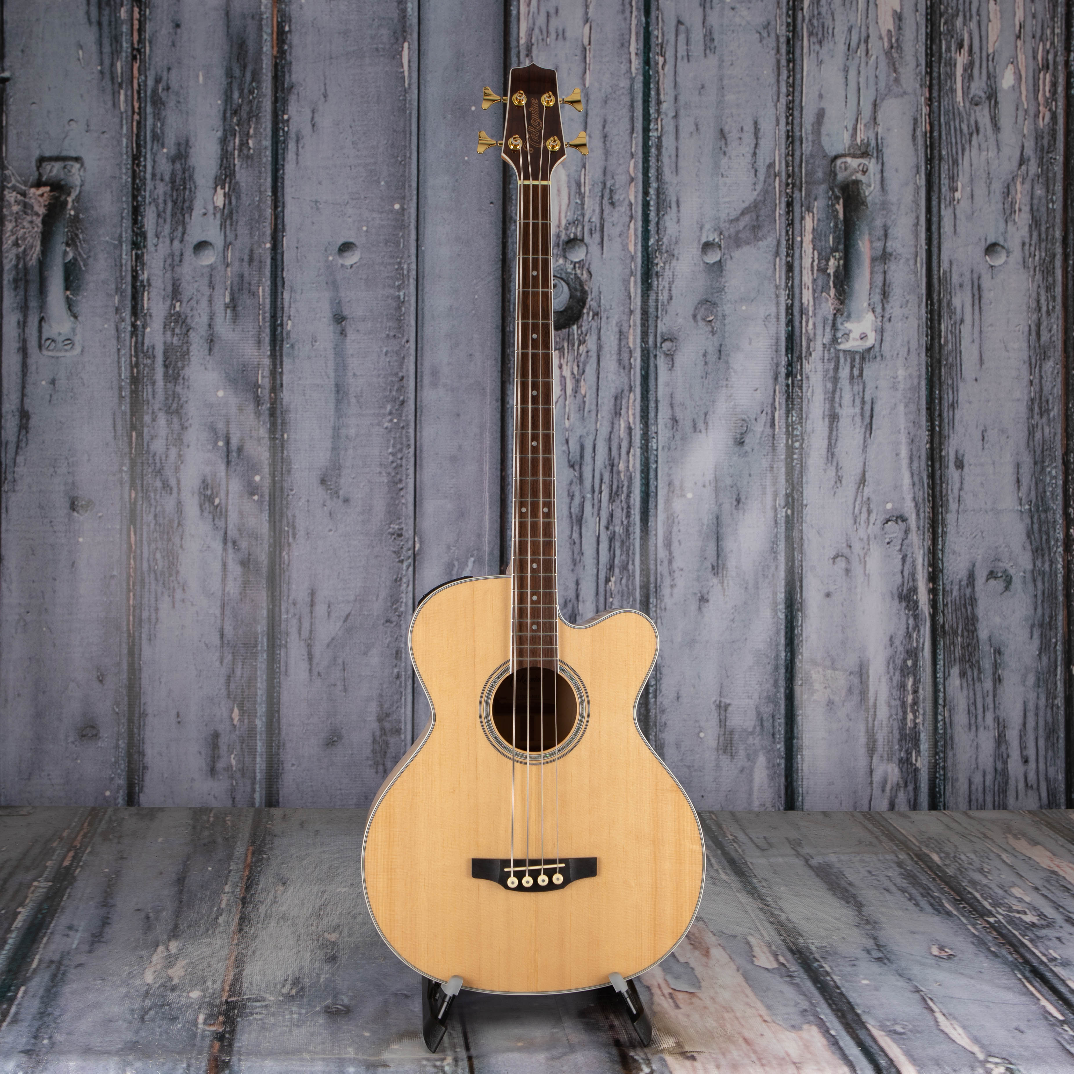 Takamine GB72CE Jumbo Acoustic/Electric Bass Guitar, Natural, front