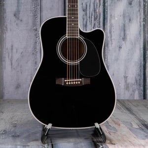 Takamine Legacy EF341SC Acoustic/Electric Guitar, Gloss Black, front closeup