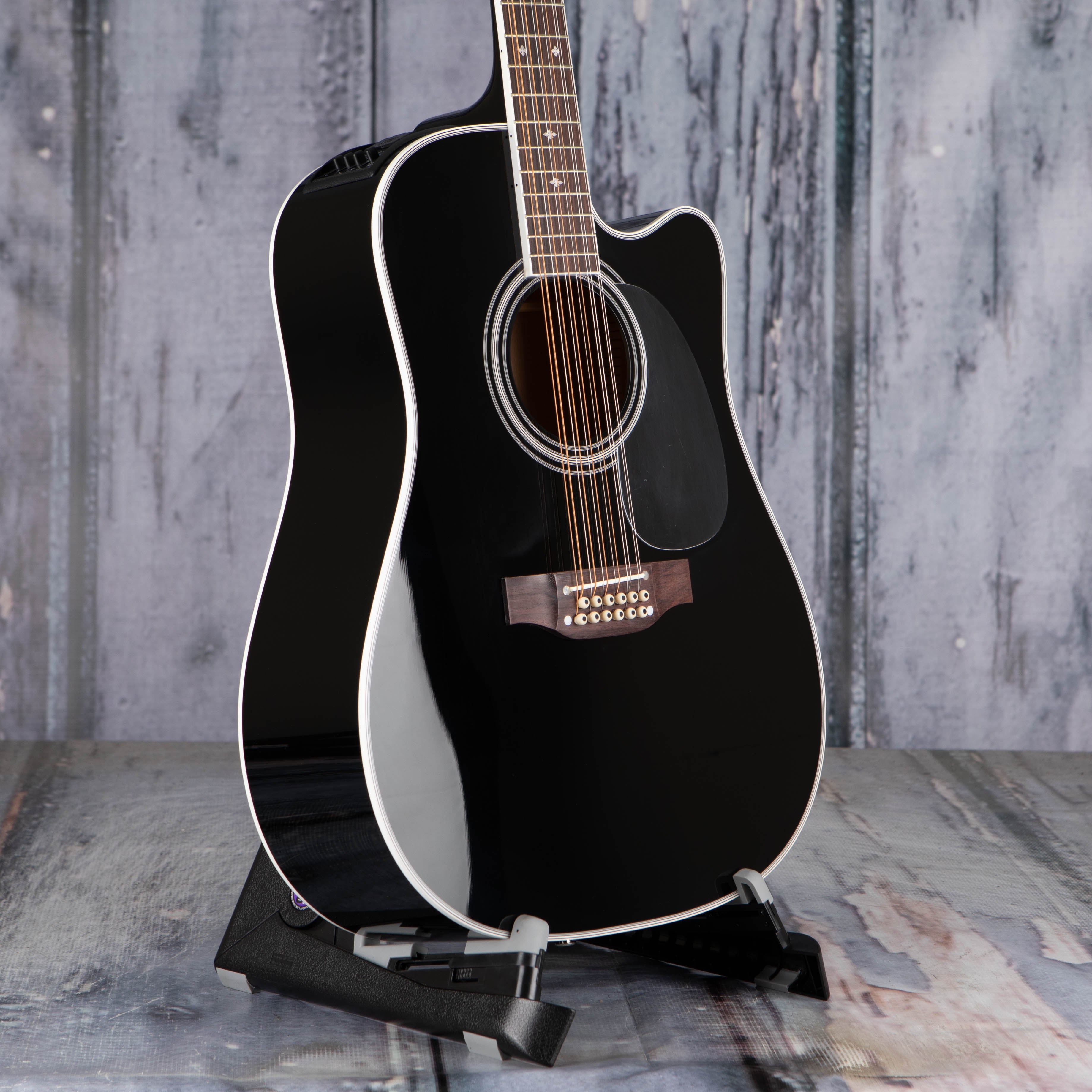 Takamine Legacy EF381SC 12-String Acoustic/Electric Guitar, Gloss Black, angle