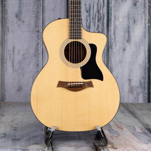 Taylor 114ce Acoustic Electric Guitar, Natural, front closeup