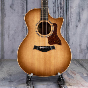 Taylor 314ce Studio Acoustic/Electric Guitar, Shaded Edgeburst, front closeup