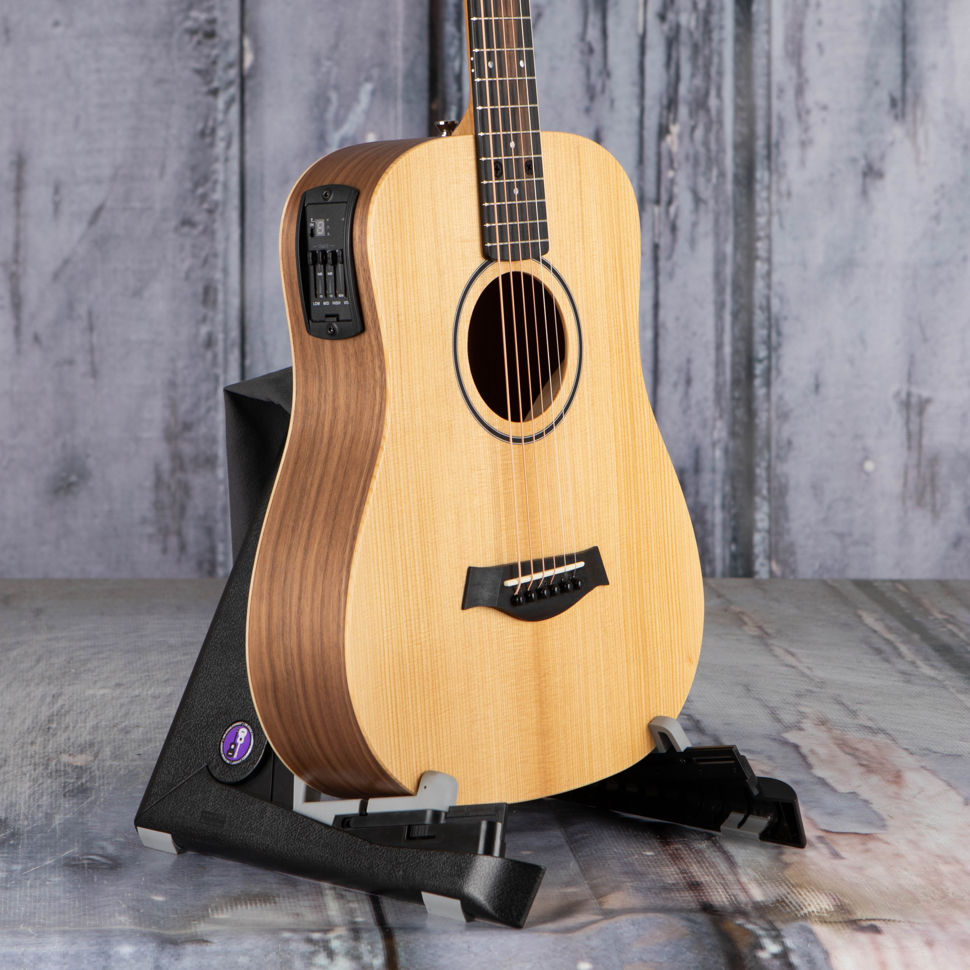 Taylor BT1e Baby Taylor Acoustic/Electric Guitar, Natural, angle