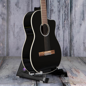 Used Cordoba Fusion 5 Jet Classical Acoustic/Electric Guitar, Black, angle