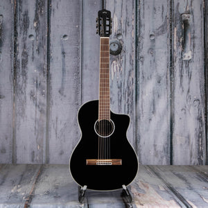 Used Cordoba Fusion 5 Jet Classical Acoustic/Electric Guitar, Black, front