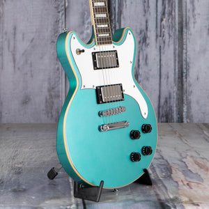 Used D'Angelico Premier Brighton Electric Guitar, Sky Blue, angle