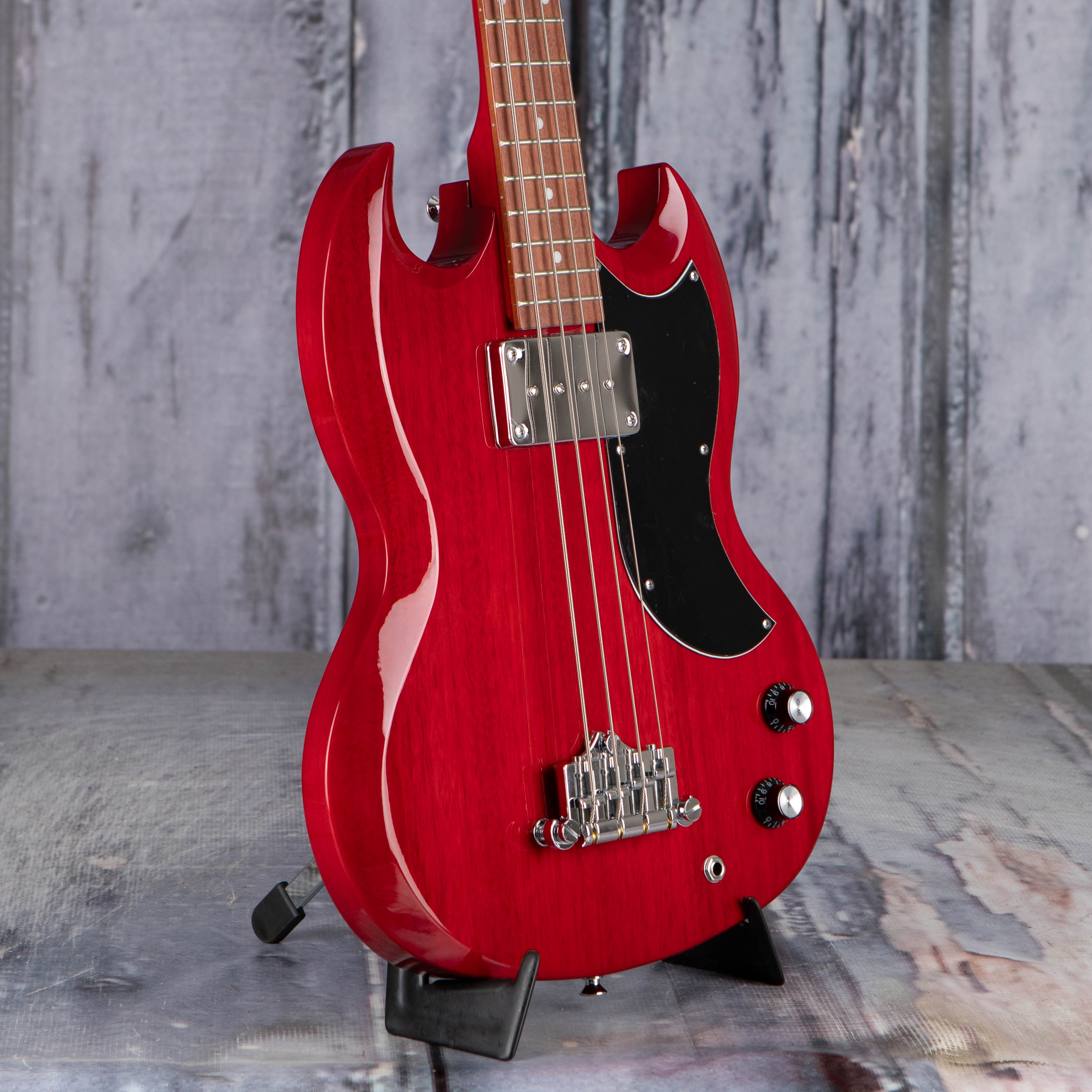 Used Epiphone EB-0 Electric Bass Guitar, 2023, Cherry, angle