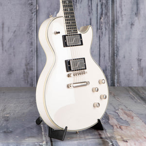 Used Epiphone Jerry Cantrell Prophecy Les Paul Custom Electric Guitar, Bone White, angle
