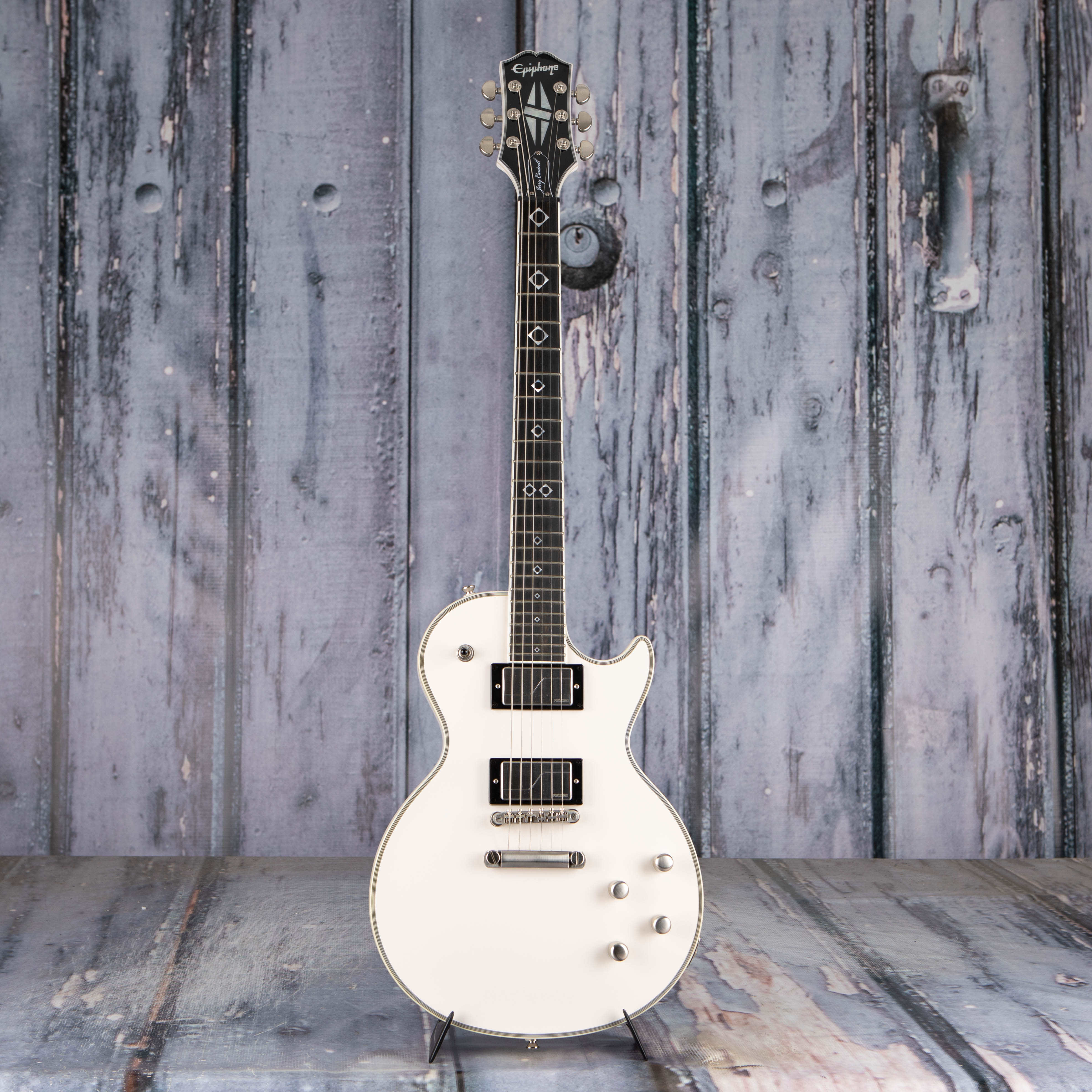 Used Epiphone Jerry Cantrell Prophecy Les Paul Custom Electric Guitar, Bone White, front