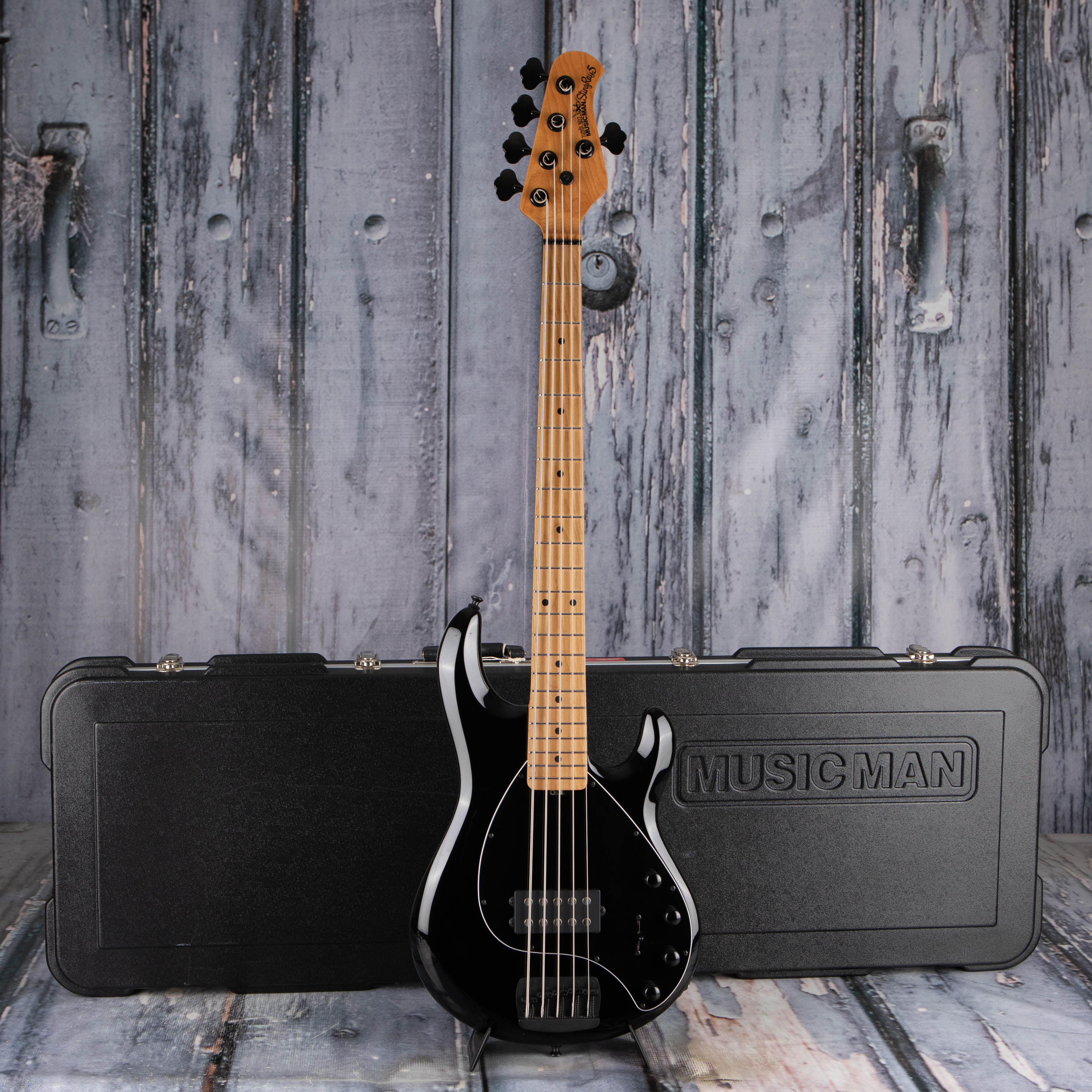 Used Ernie Ball Music Man StingRay 5 5-String Electric Bass Guitar, 2019, Black, case