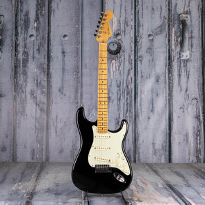 Used Fender American Deluxe Stratocaster Electric Guitar, Black, front