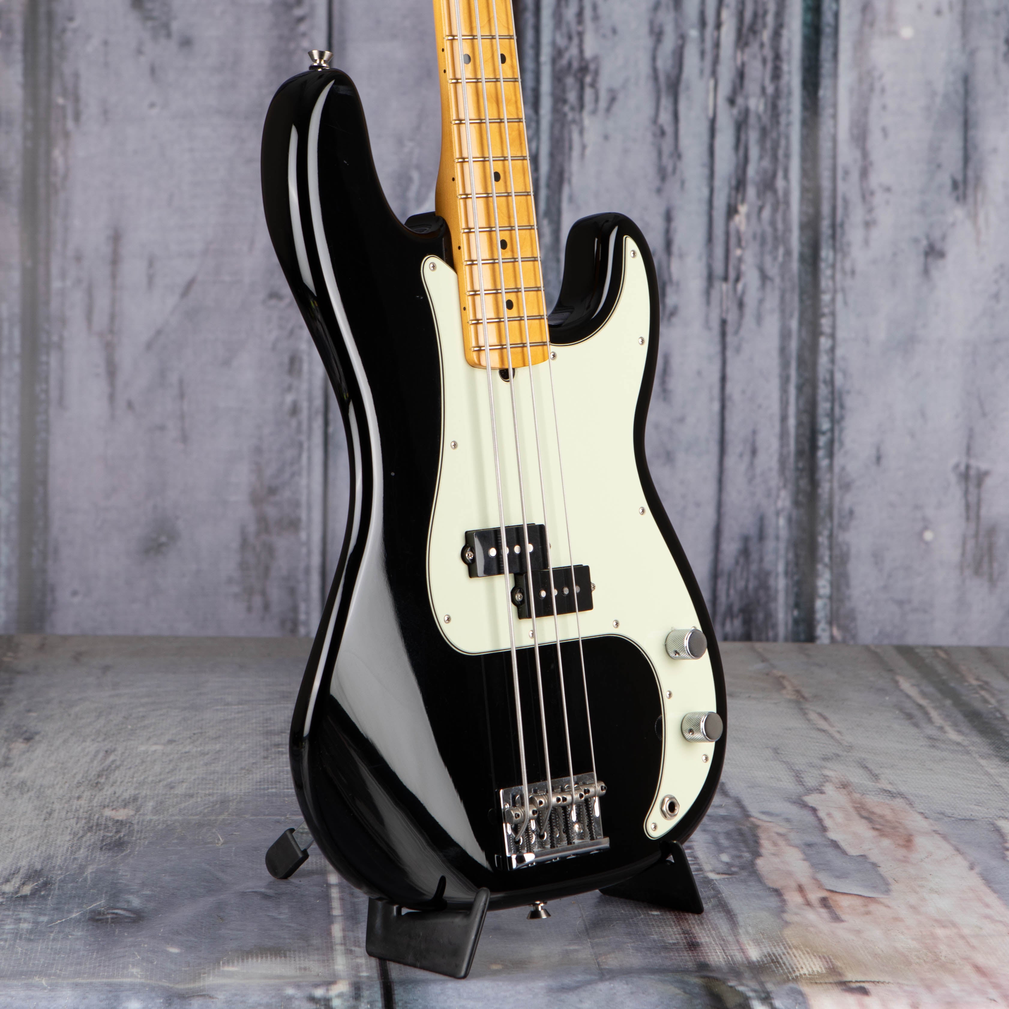 Used Fender American Professional II Precision Bass Guitar, 2022, Black, angle