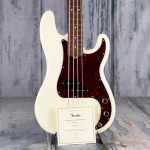 Used Fender American Professional II Precision Bass Guitar, Olympic White, coa