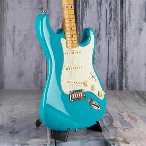 Used Fender American Professional II Stratocaster Electric Guitar, 2022, Miami Blue, angle