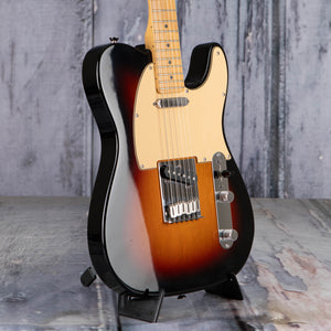 Used Fender American Standard Telecaster Electric Guitar, 2004, 3-Tone Sunburst, angle