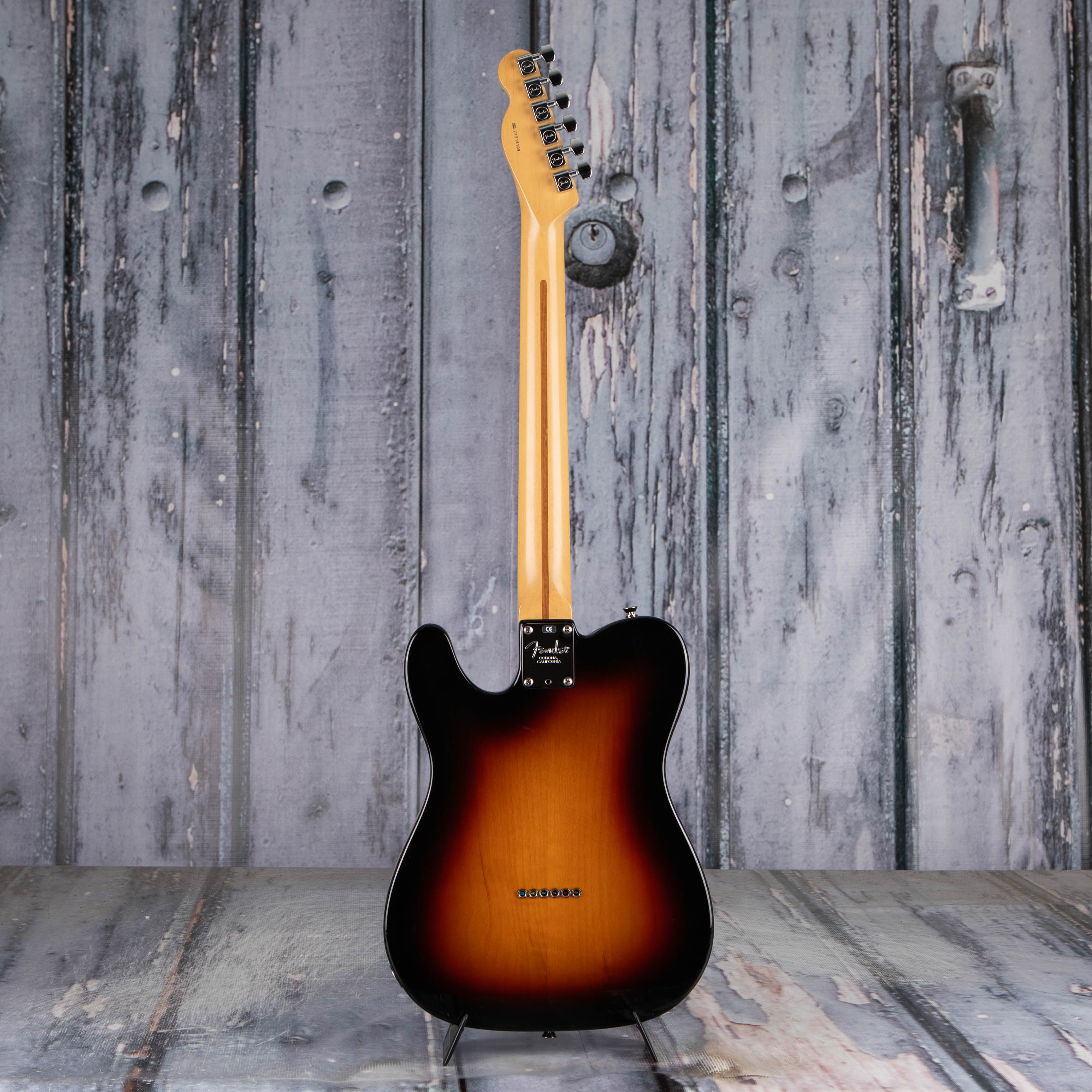 Used Fender American Standard Telecaster Electric Guitar, 2004, 3-Tone Sunburst, back