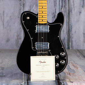 Used Fender American Vintage II 1975 Telecaster Deluxe Electric Guitar, Black, coa
