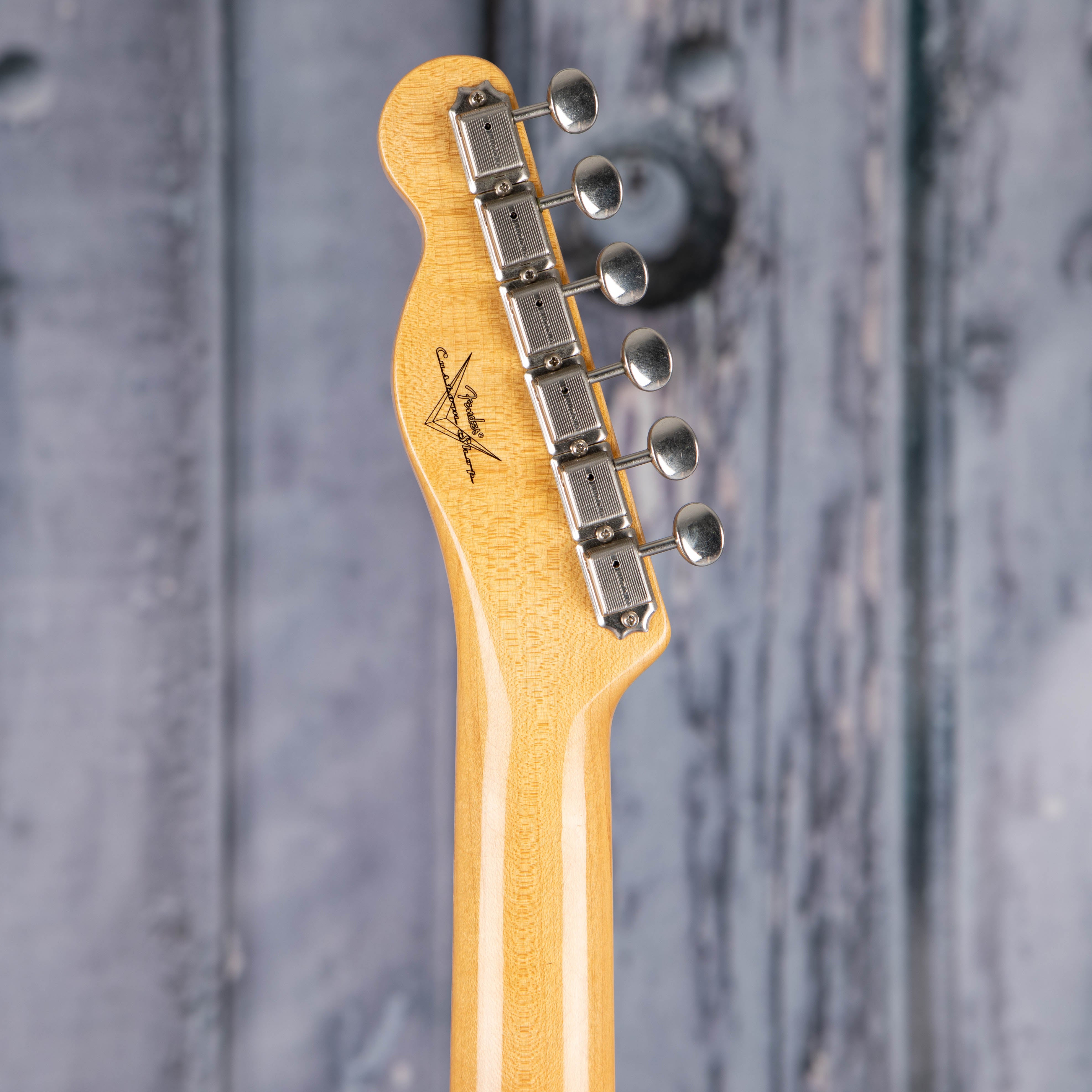 Used Fender Custom Shop '60s Telecaster Light Closet Classic Electric Guitar, Chocolate 3-Tone Sunburst, back headstock