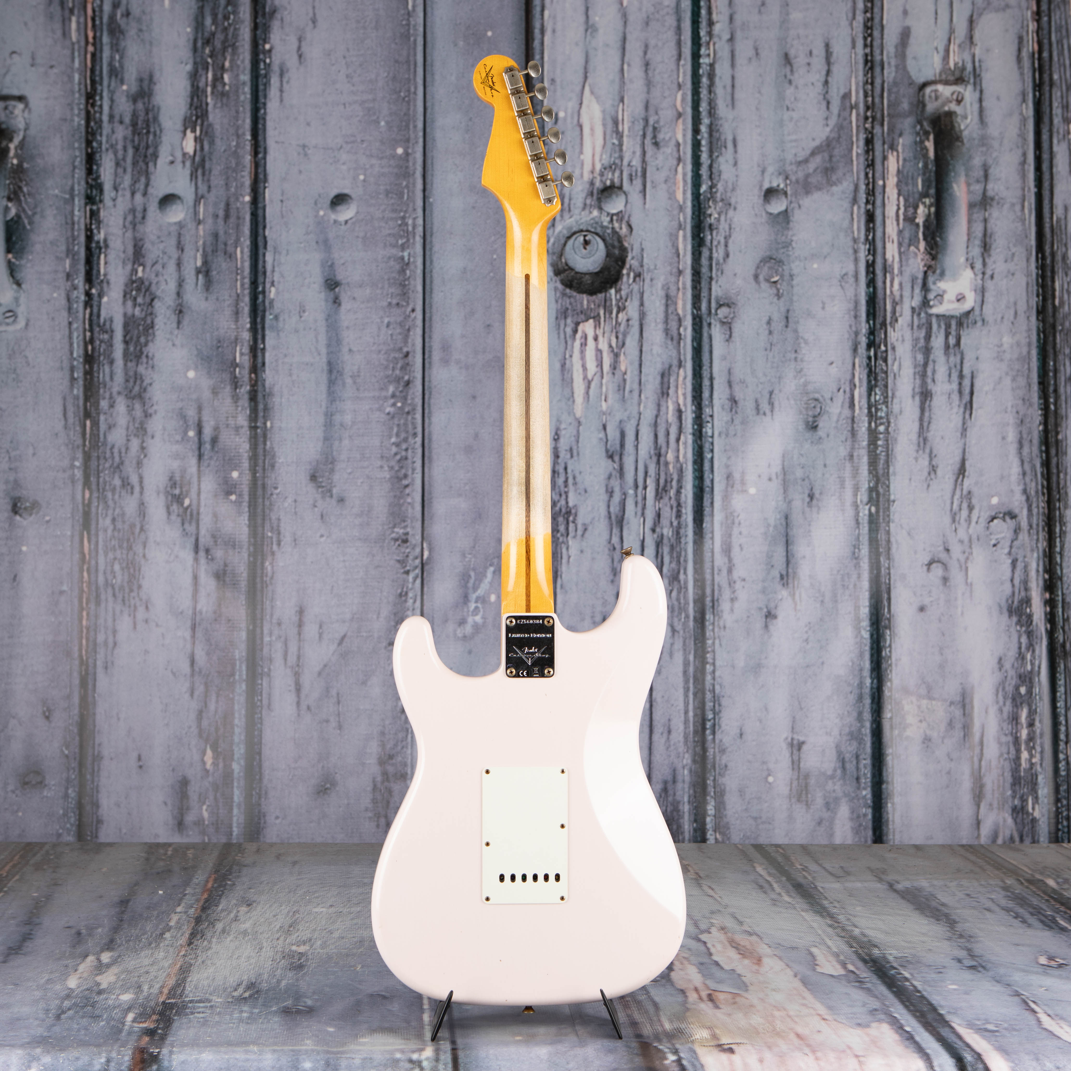Used Fender Custom Shop Limited 1956 Stratocaster Journeyman Relic Electric Guitar, Super Faded Aged Shell Pink, back